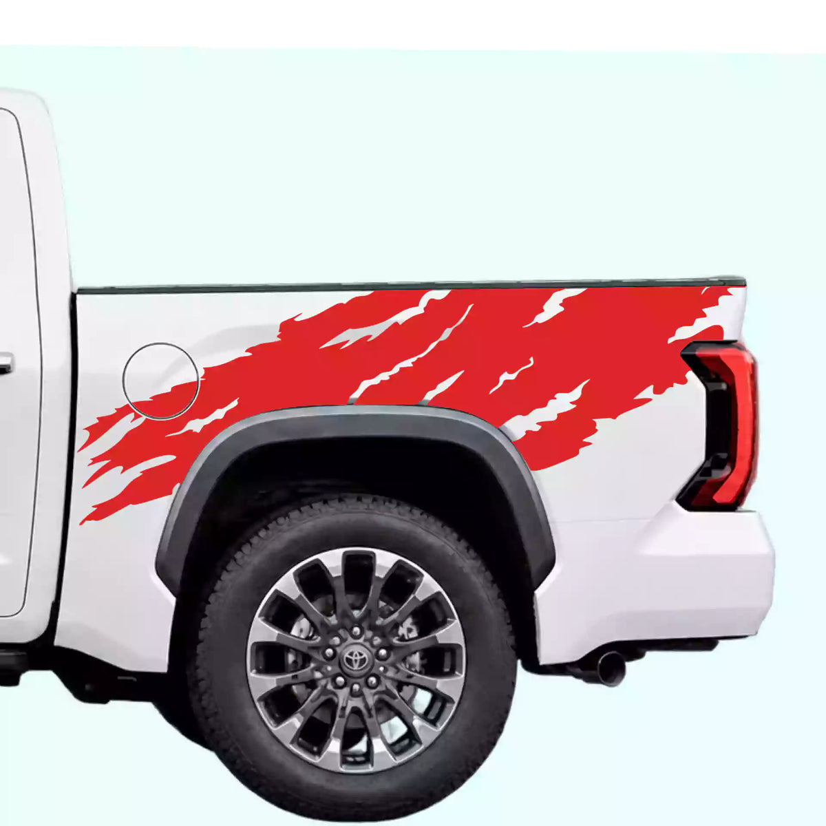 3rd Gen Toyota Tundra Torn Off Road Bed Decals Vinyl Graphics Kit Red