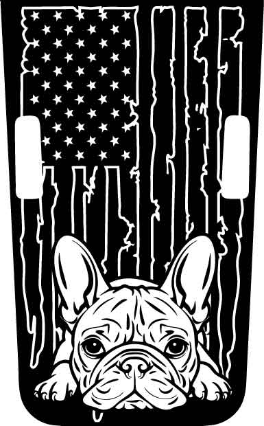 French Bulldog Hood Decals & Graphics Kit for Jeep Wrangler JL Rubicon (2018-2025)