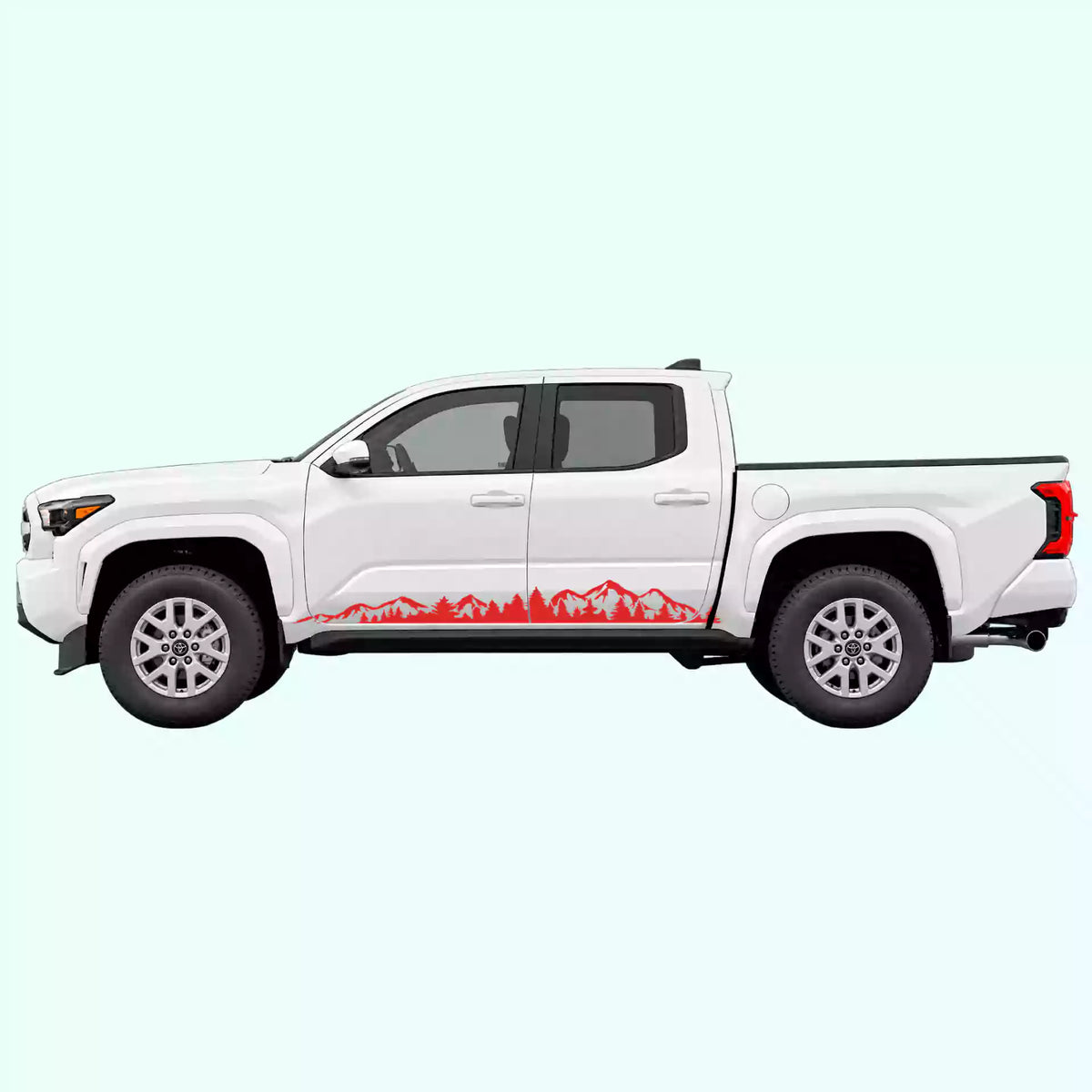 4th Gen Toyota Tacoma Adventure Side Stripes Vinyl Graphics Kit Red