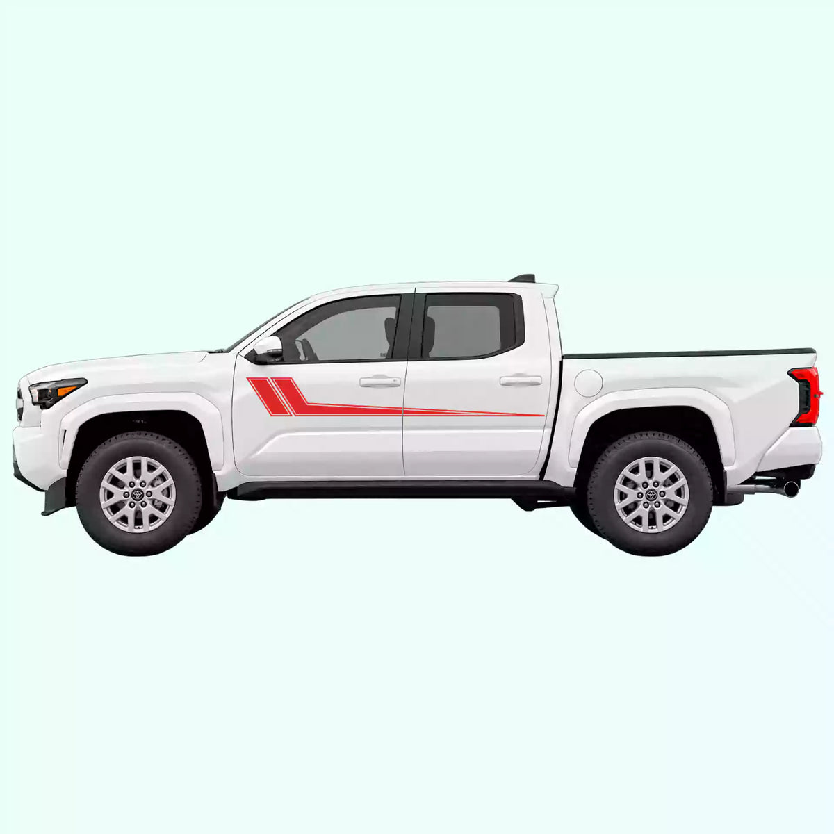 4th Gen Toyota Tacoma Hockey Side Stripes Vinyl Graphics Kit Red