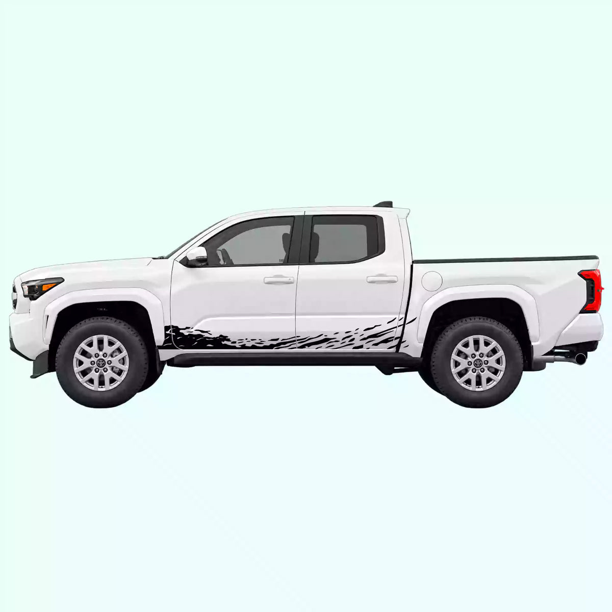 4th Gen Toyota Tacoma Mud Splash Rocker Stripes Vinyl Graphics Kit Black