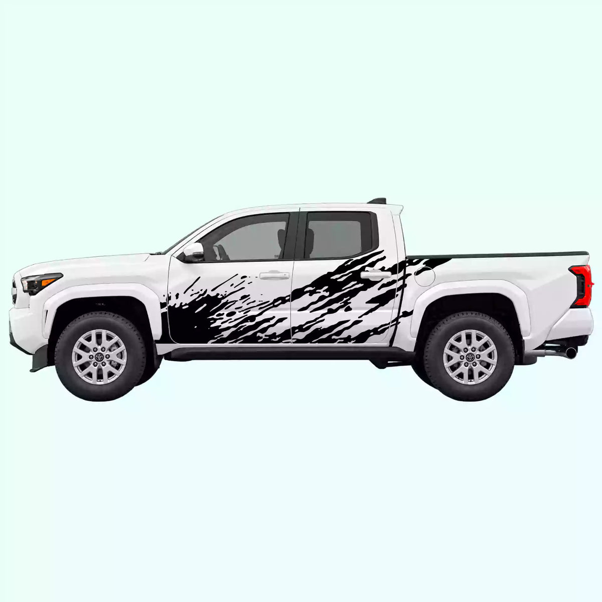 4th Gen Toyota Tacoma Mud Splash Side Decals Vinyl Graphics Kit Black