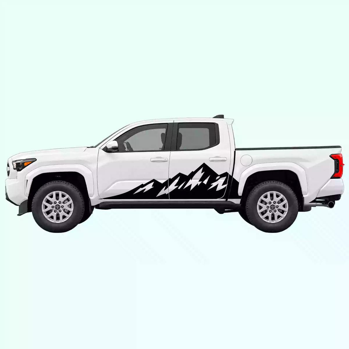 4th Gen Toyota Tacoma Peak Mountain Side Decals Vinyl Graphics Kit Black