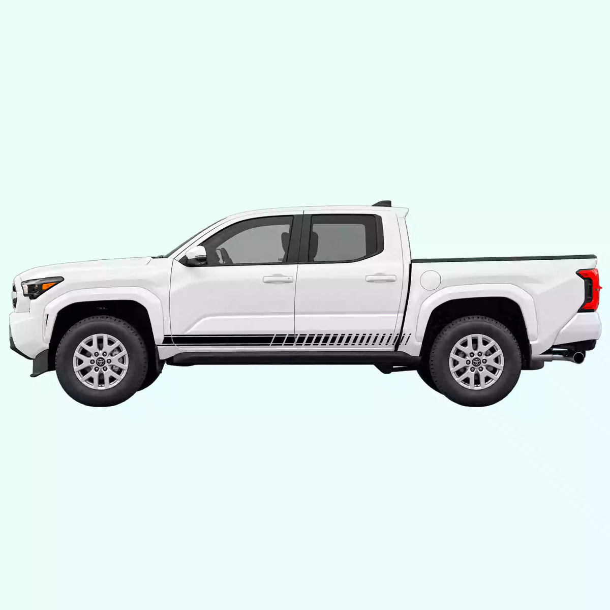 4th Gen Toyota Tacoma Pin Stripes Rocker Vinyl Graphics Kit Black