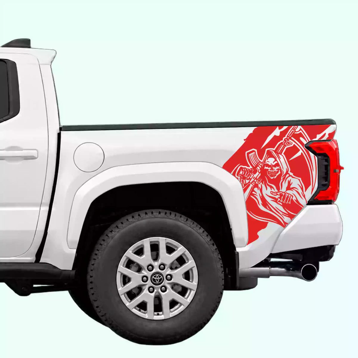 4th Gen Toyota Tacoma Reaper Bed Decals Vinyl Graphics Kit Red