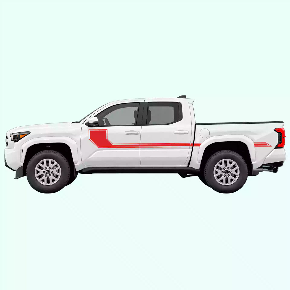 4th Gen Toyota Tacoma Side Line Stripes Vinyl Graphics Kit Red