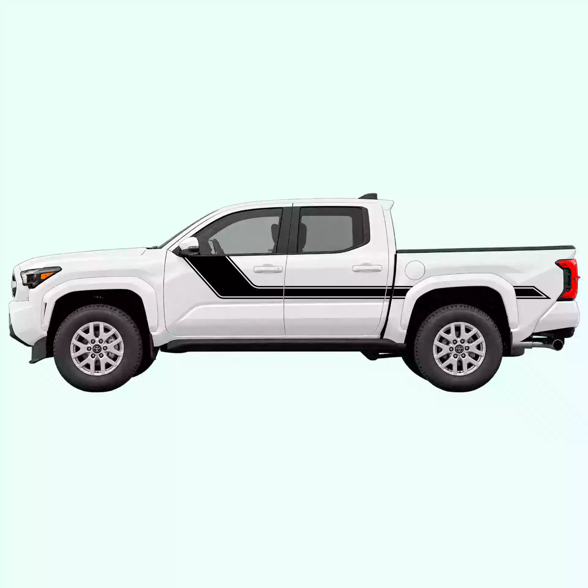 4th Gen Toyota Tacoma Side Rally Stripes Vinyl Graphics Kit Black