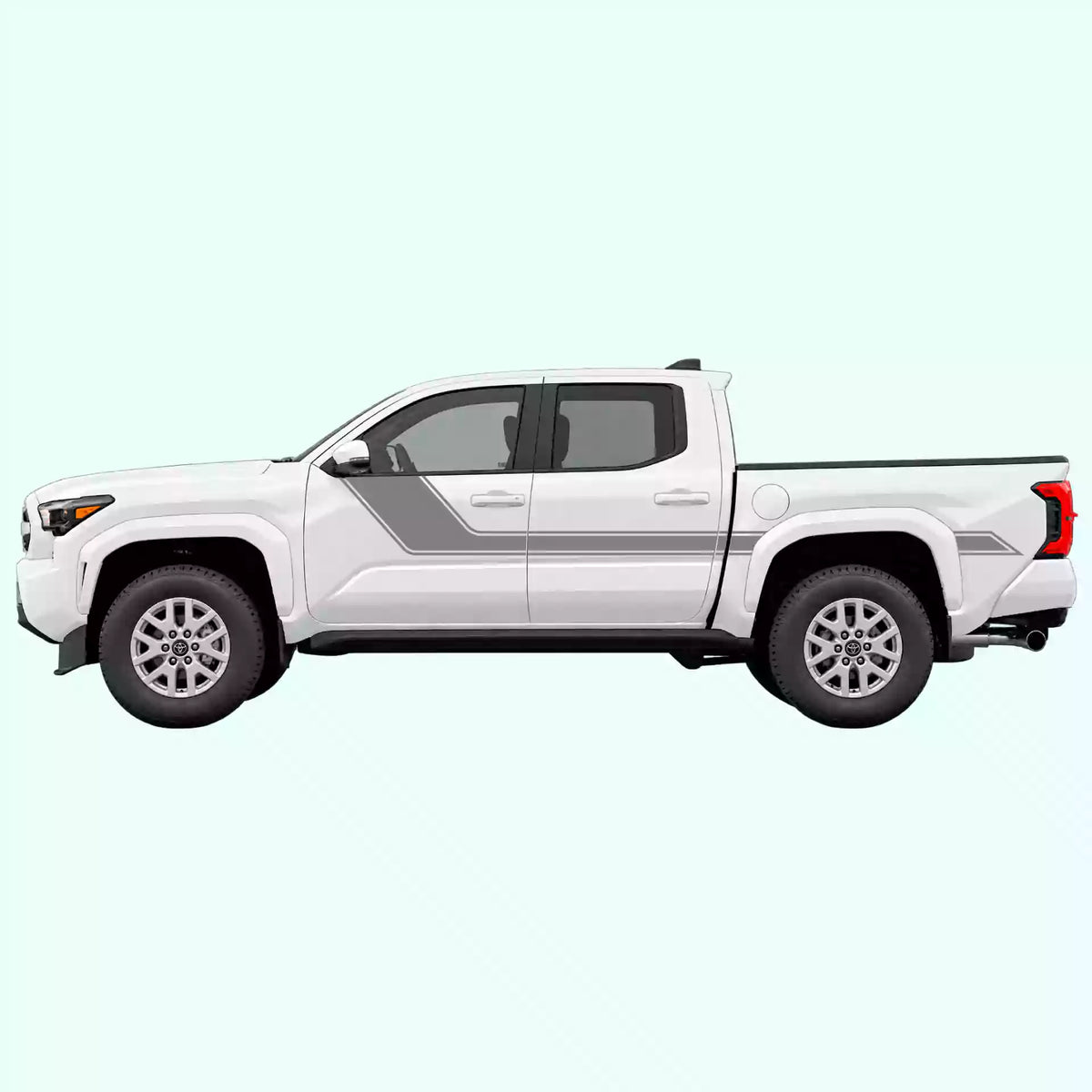 4th Gen Toyota Tacoma Side Rally Stripes Vinyl Graphics Kit Gray