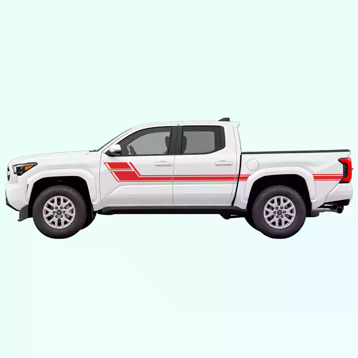 4th Gen Toyota Tacoma Side Stripes Vinyl Graphics Kit Red