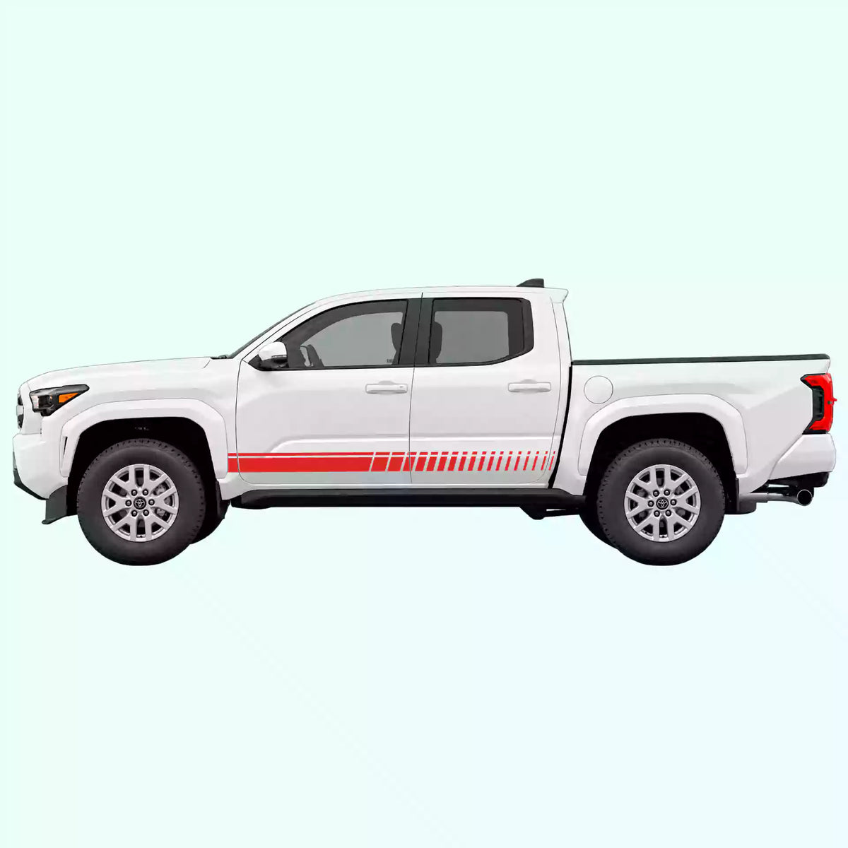 4th Gen Toyota Tacoma Top Pin Stripe Rocker Vinyl Graphics Kit Red