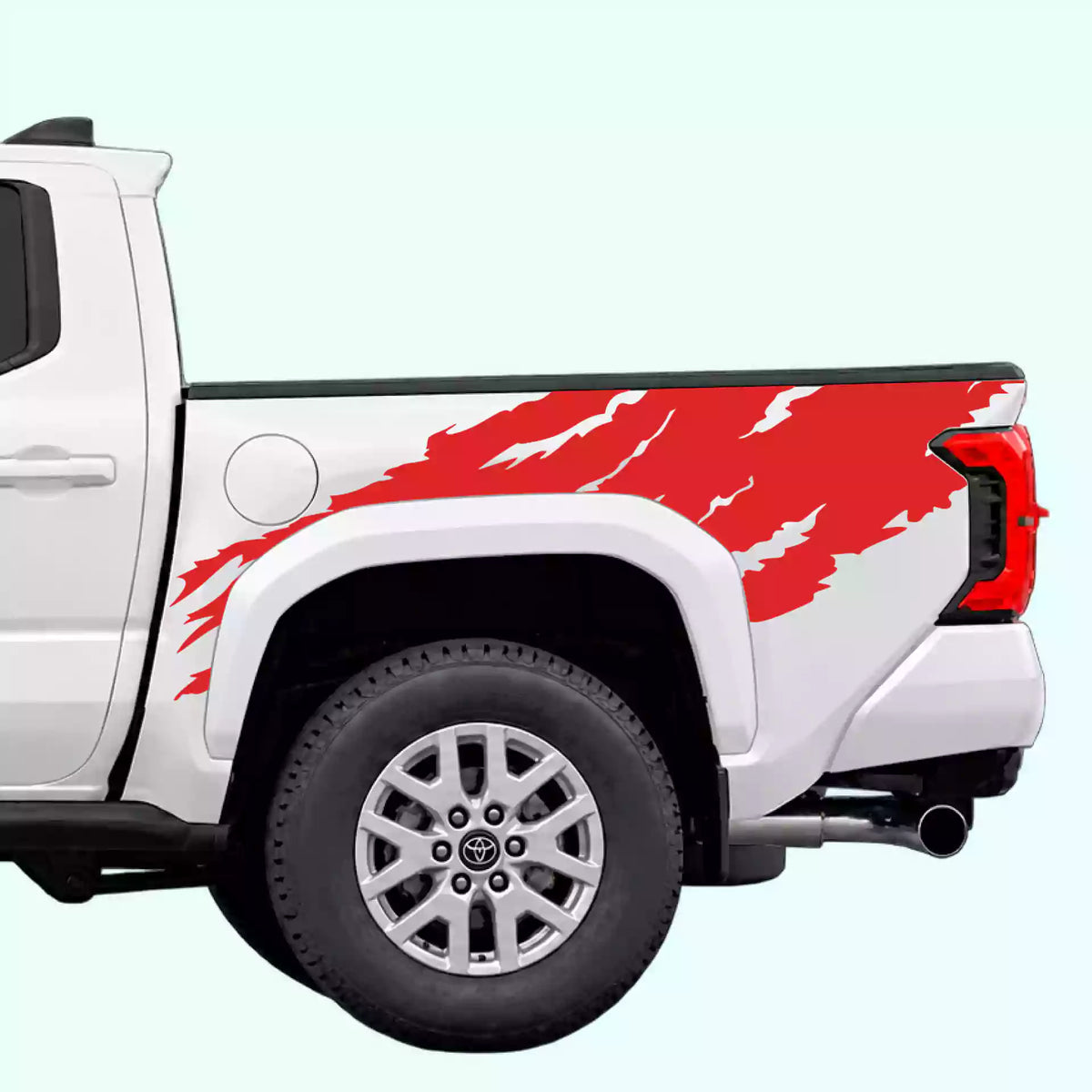 4th Gen Toyota Tacoma Torn Off Road Bed Decals Vinyl Graphics Kit Red