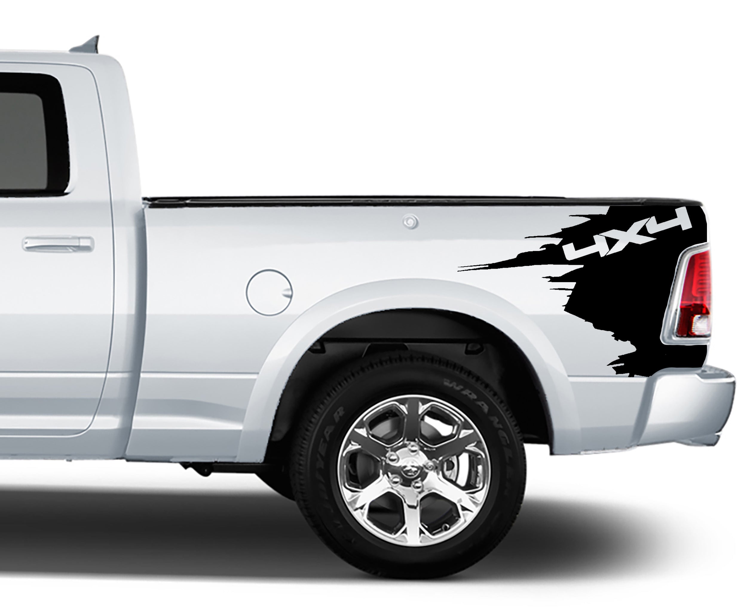 4x4 bed graphics for dodge ram 1500 2009 to 2018 models black