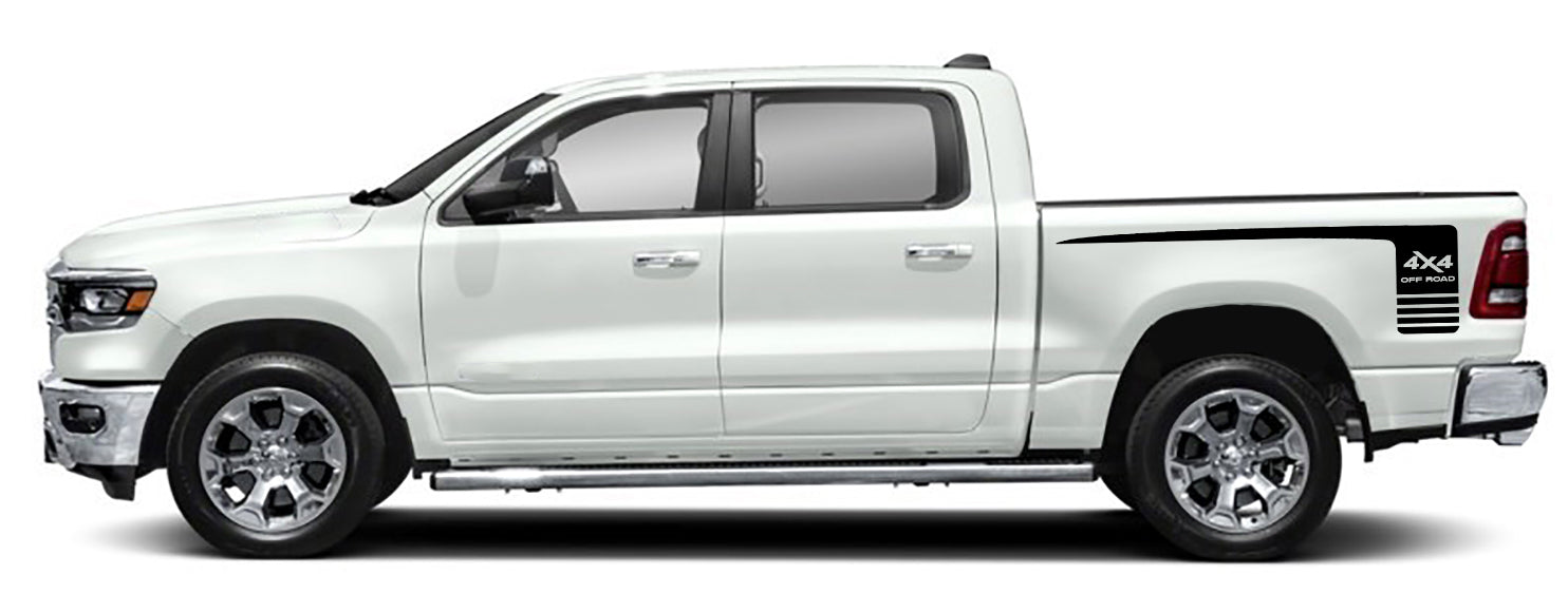 4x4 hockey bed stripes for dodge ram 2018 to 2023 models