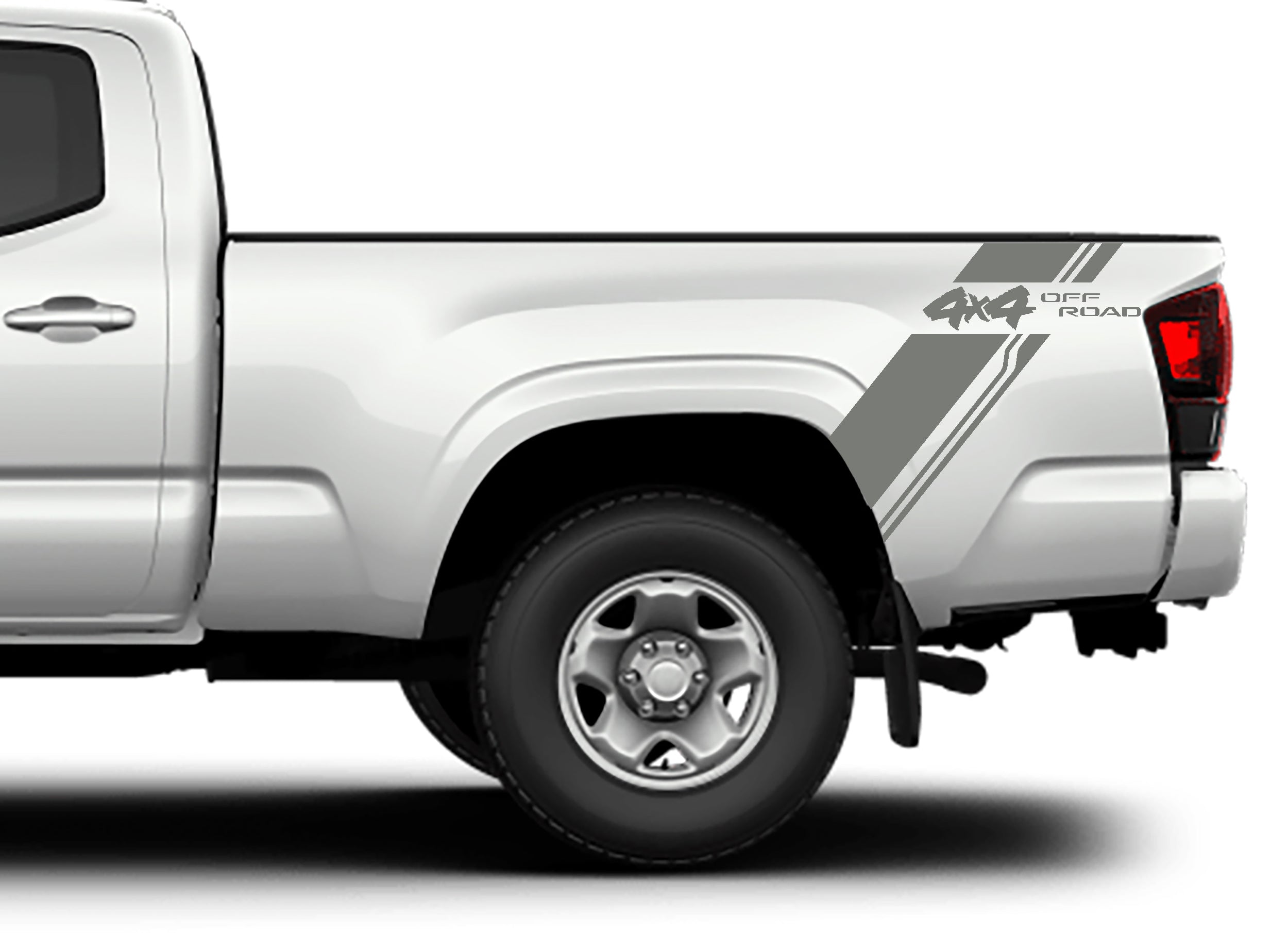 off road bed decals for toyota tacoma 2016 to 2023 models gray