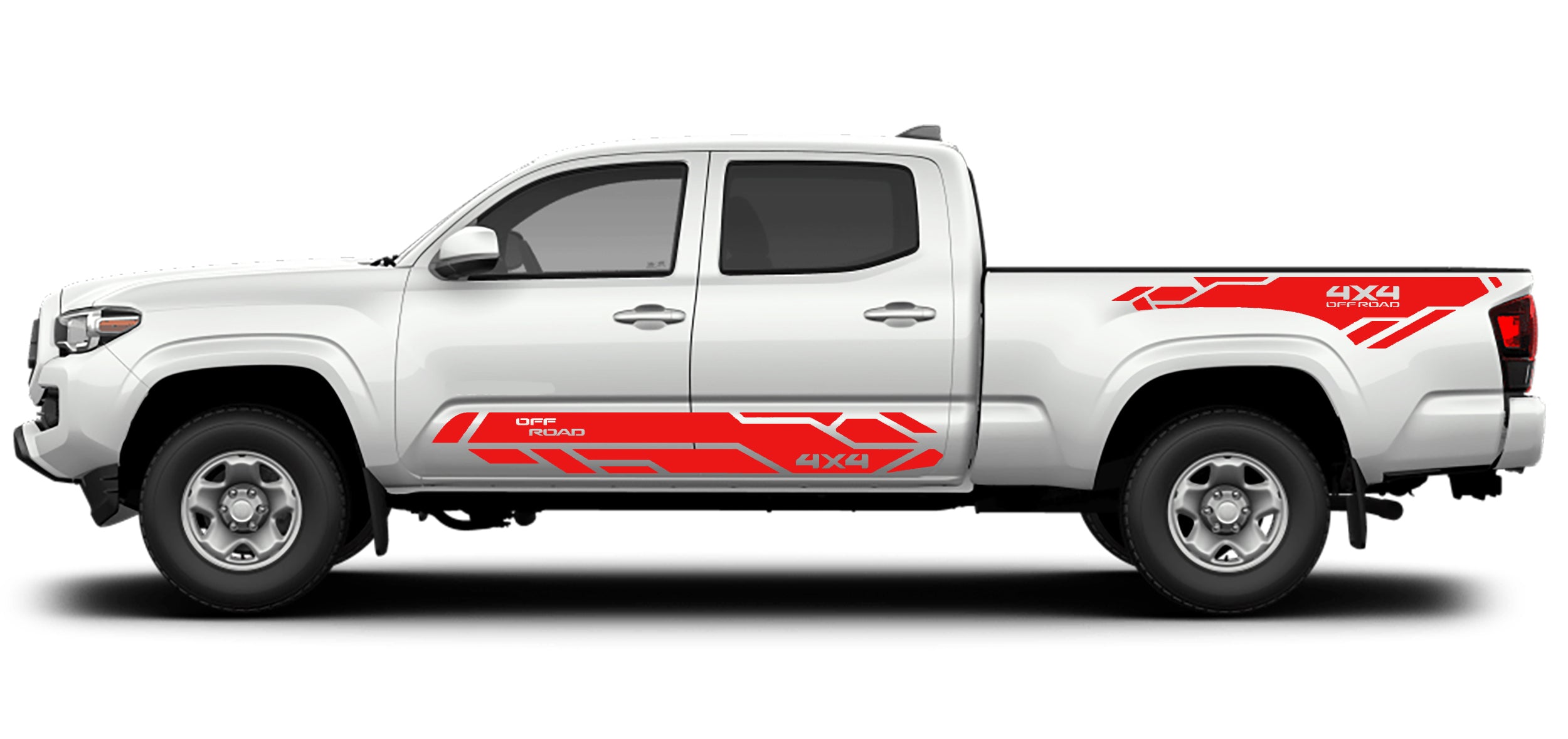 4x4 off road rocker stripes and bed decal combo red