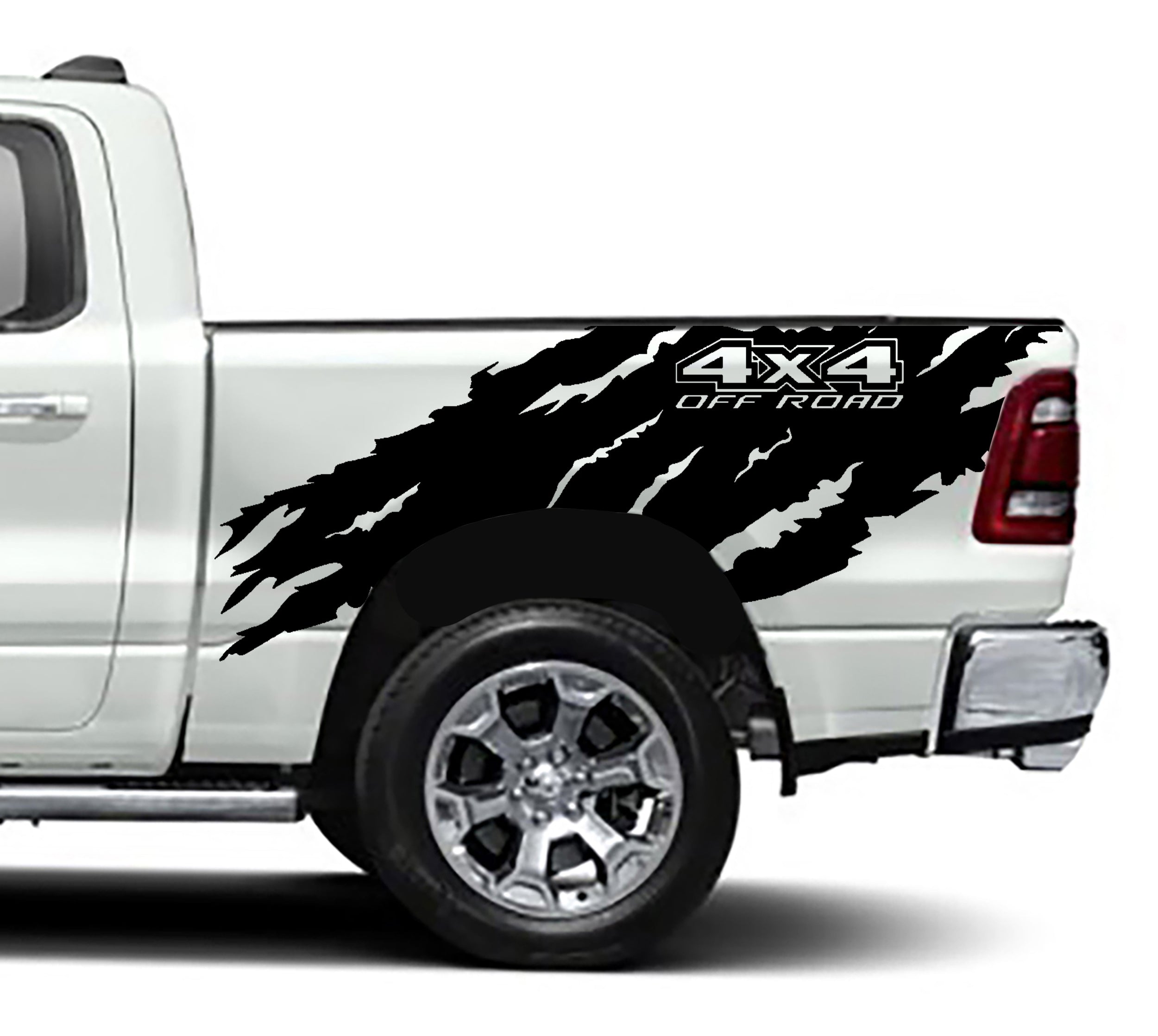4x4 off road bed decals for dodge ram 1500 2500 2019 to 2023 models