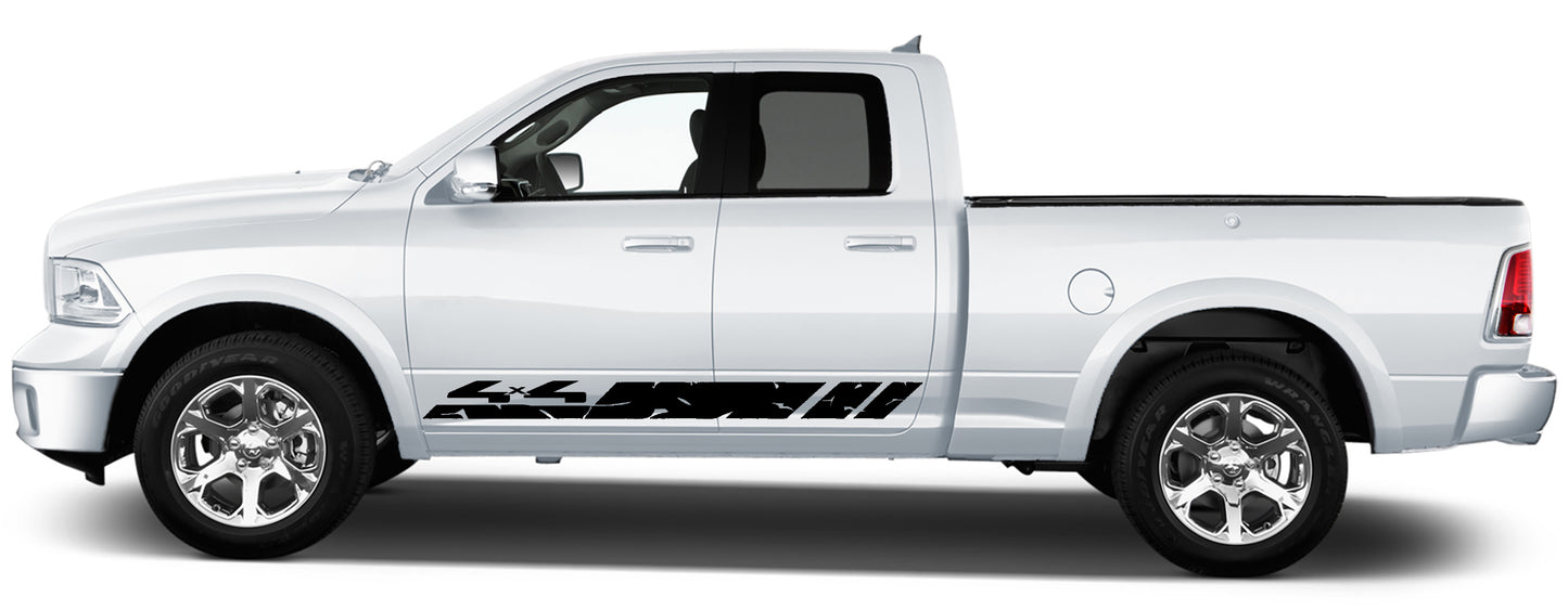 4x4 rocker panel stripes graphics for dodge ram 2008 to 2018 models black