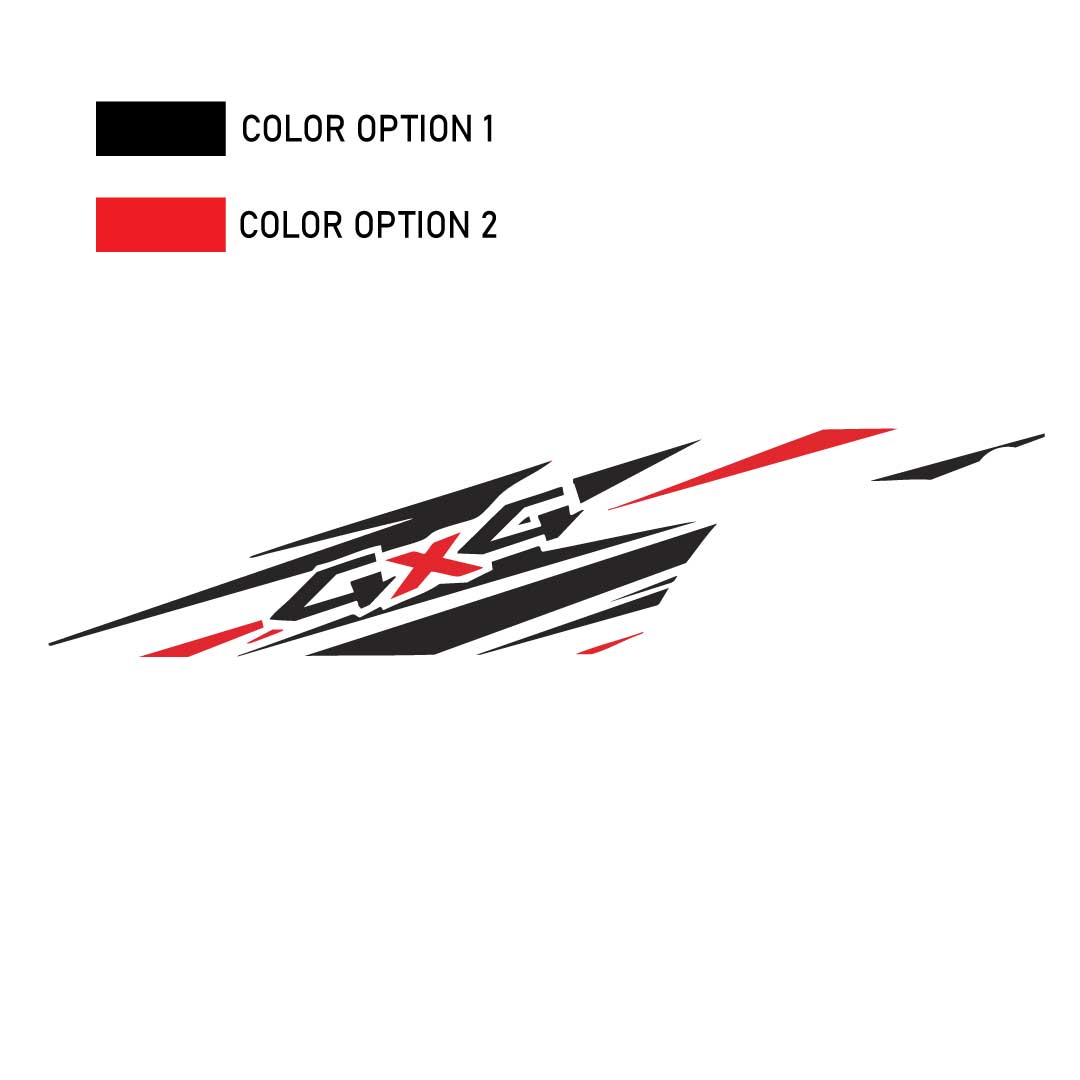4x4 Side Decals & Graphics Kit for Jeep Wrangler JL black and red color