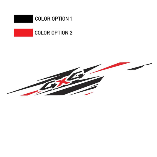 4x4 Side Decals & Graphics Kit for Jeep Wrangler JL black and red color