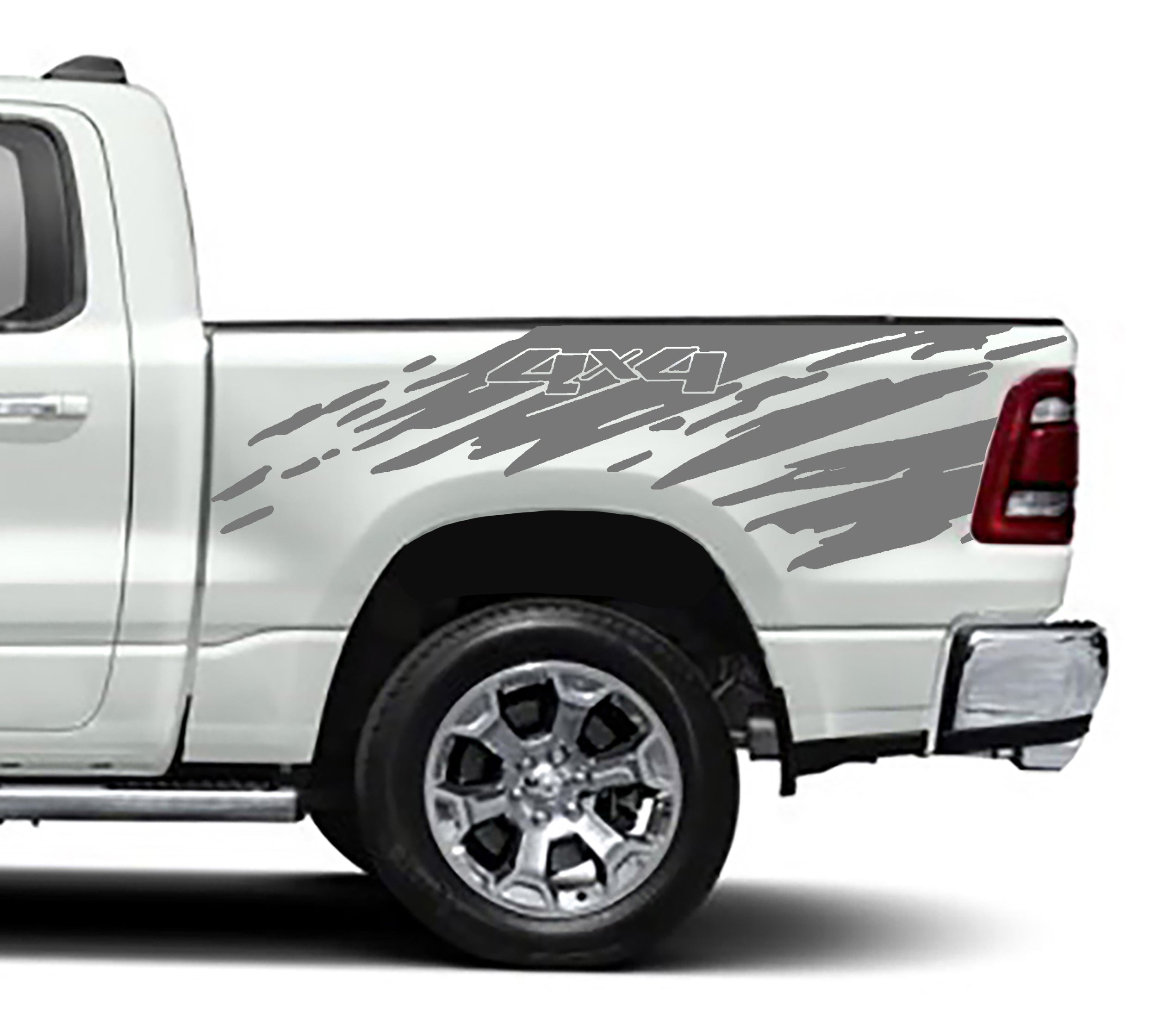 4x4 splatter bed graphics for dodge ram 1500 2500 2019 to 2023 models gray