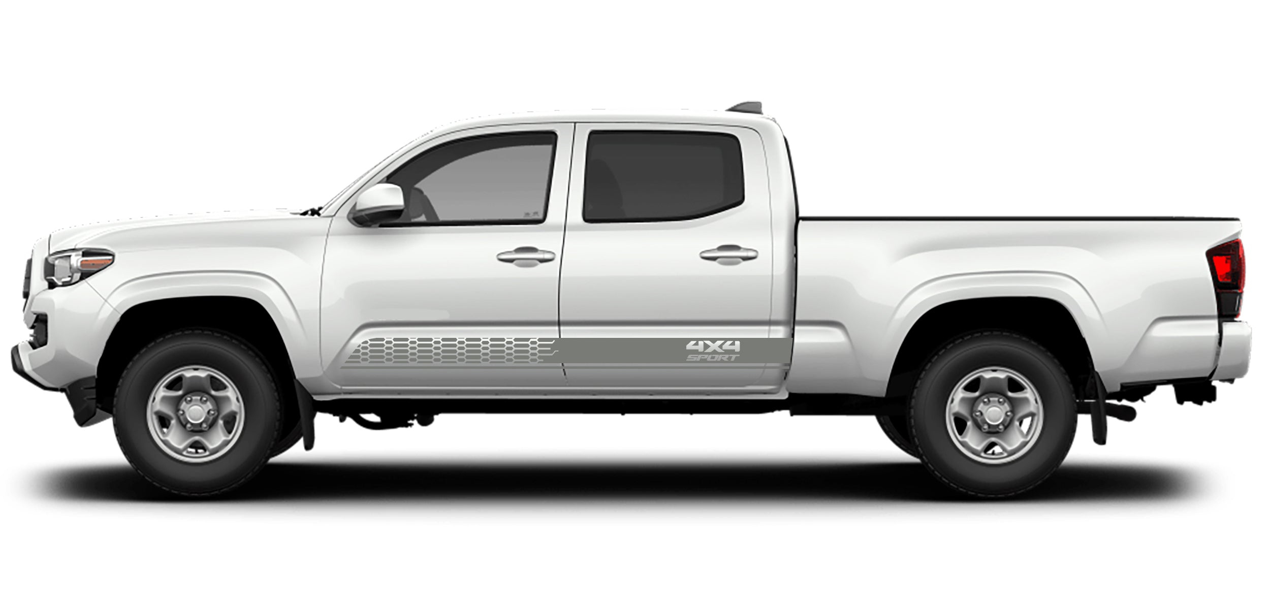 4x4 sport rocker stripes for toyota tacoma 2016 to 2023 models gray