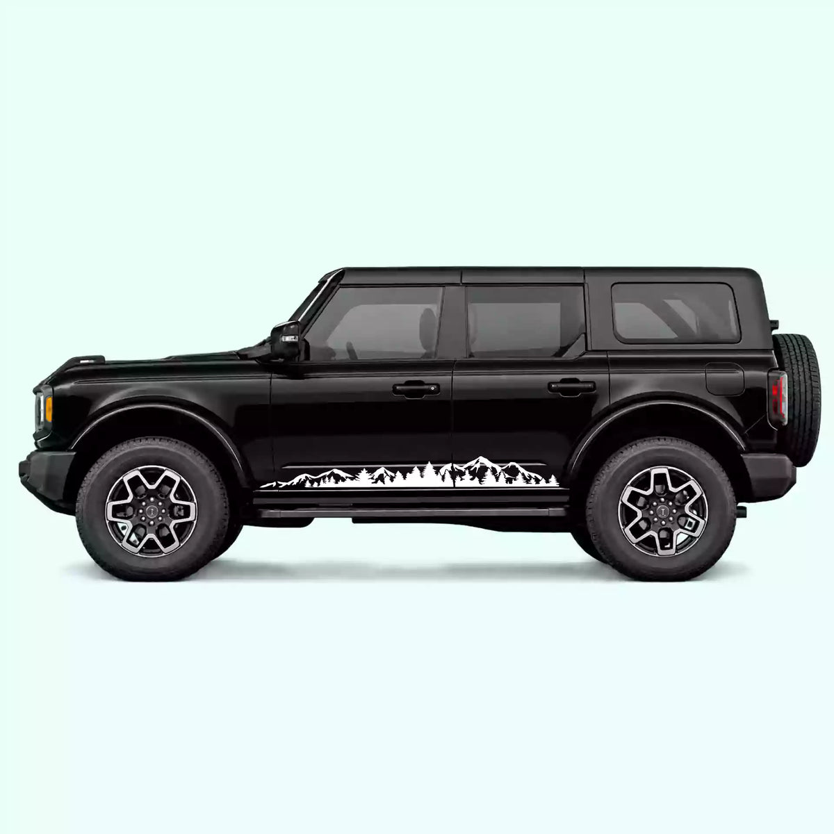 6th Gen Ford Bronco Adventure Side Stripes Vinyl Graphics Kit White