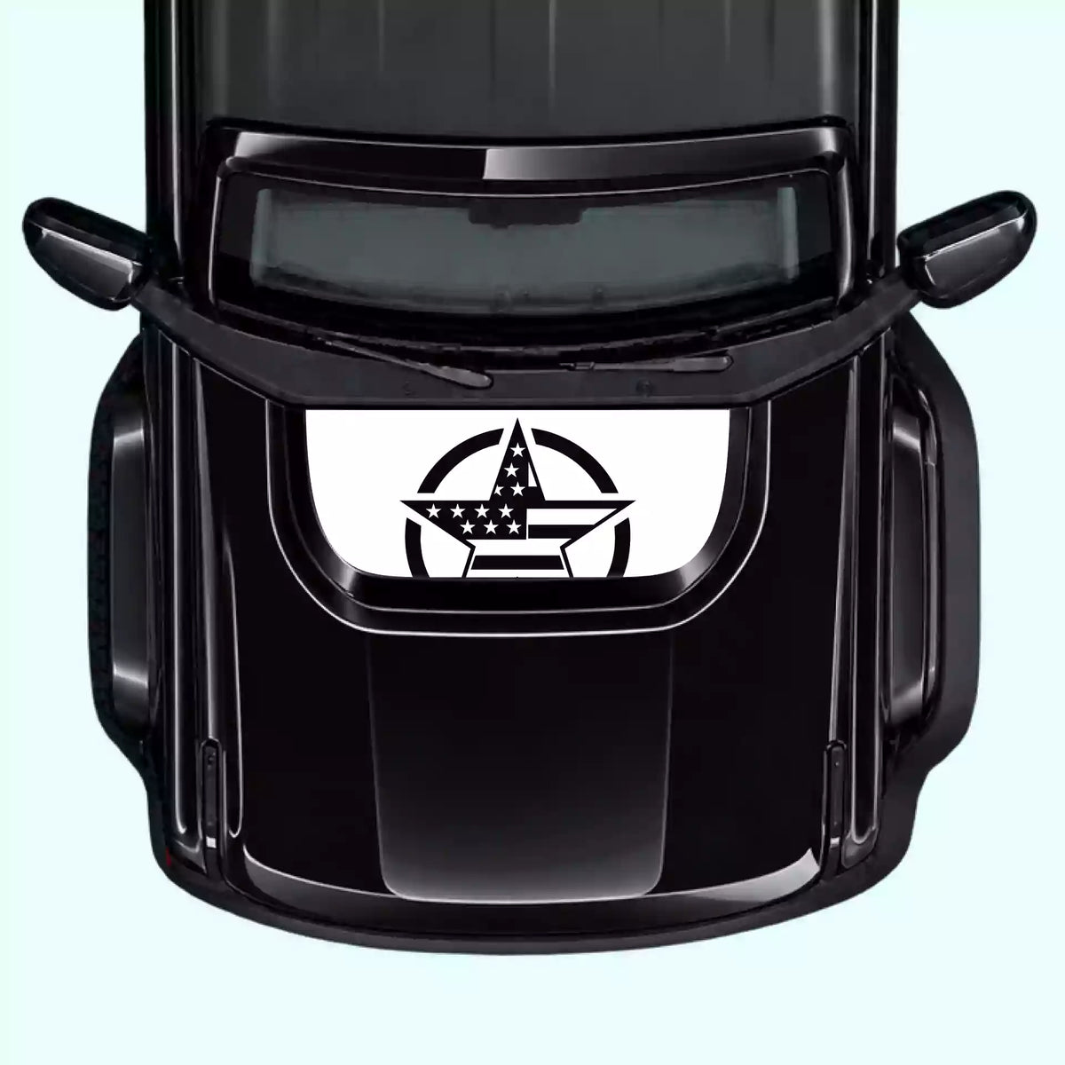 6th Gen Ford Bronco Army Star Hood Decal Vinyl Graphics Kit White