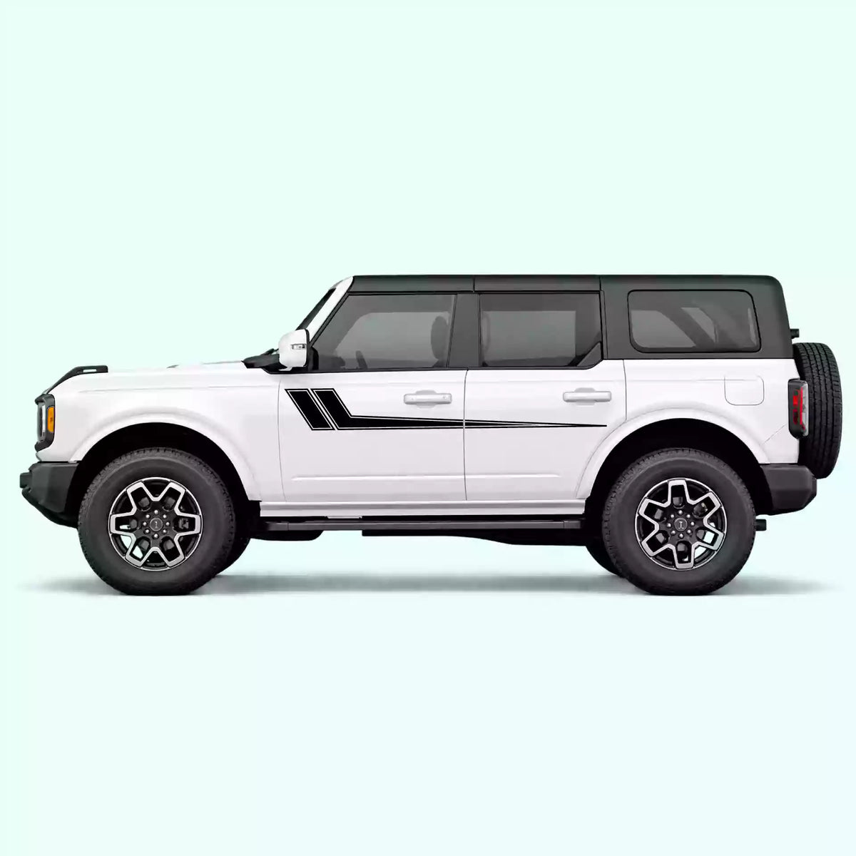 6th Gen Ford Bronco Hockey Side Stripes Vinyl Graphics Kit Black