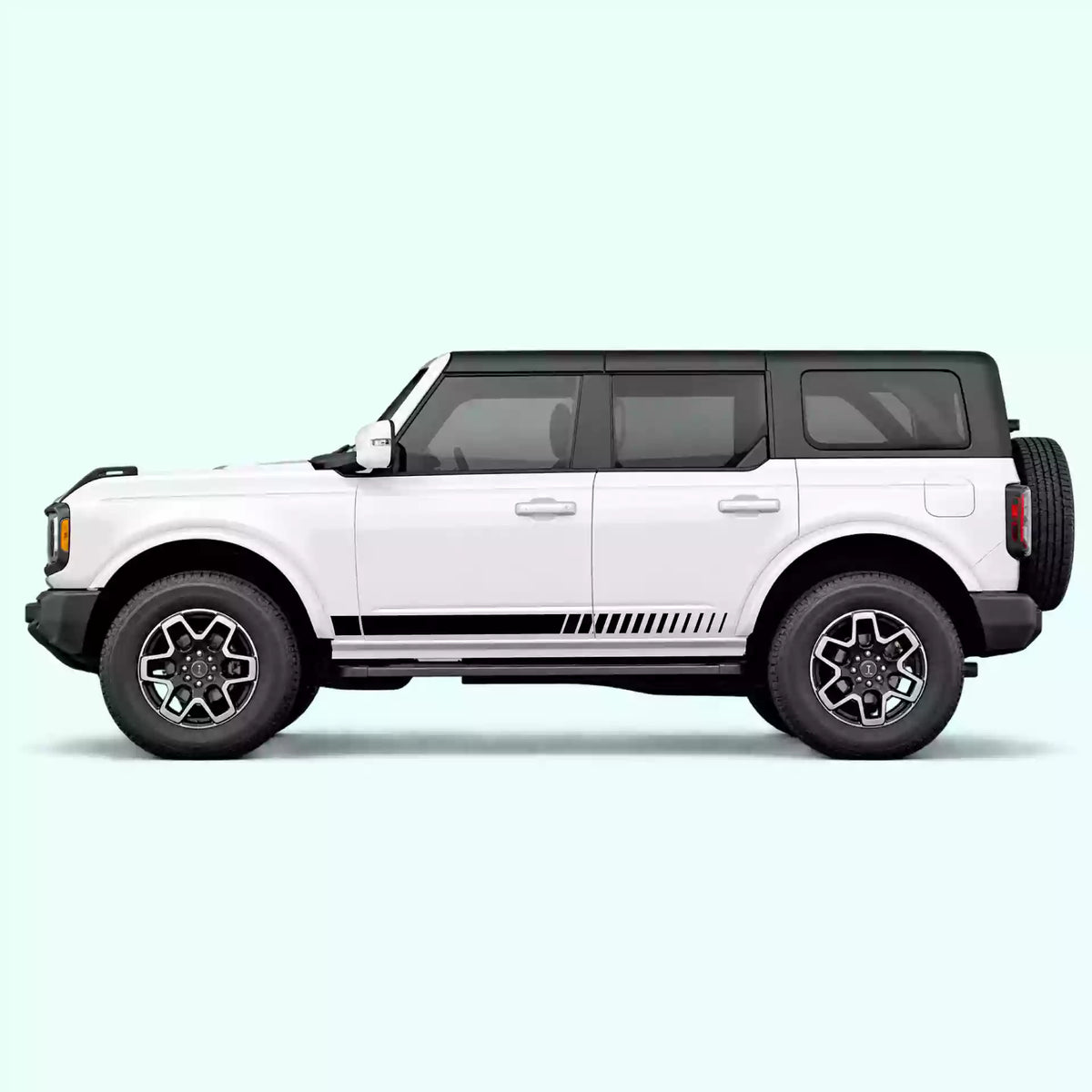 6th Gen Ford Bronco Lower Side Stripes Vinyl Graphics Kit Black