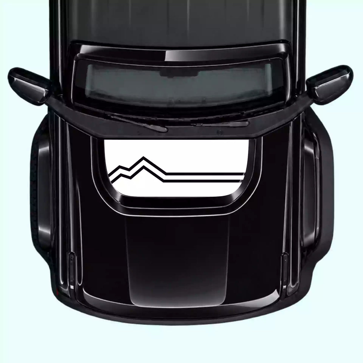 6th Gen Ford Bronco Mountain Line Hood Decals Vinyl Graphics Kit White