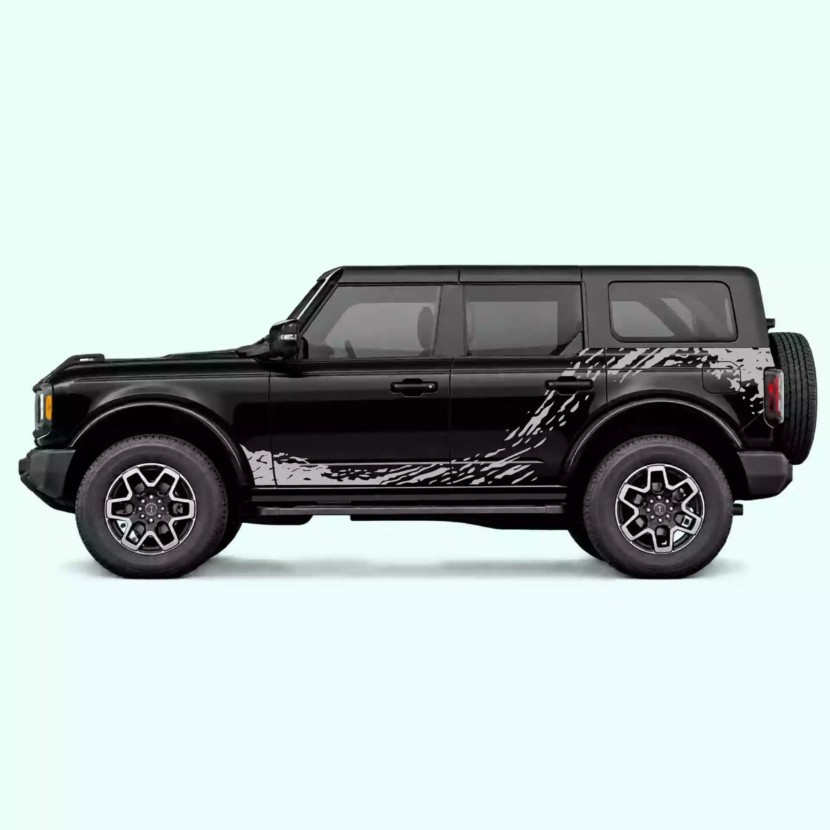 6th Gen Ford Bronco Mud Splash Rocker & Side Vinyl Graphics Kit Gray
