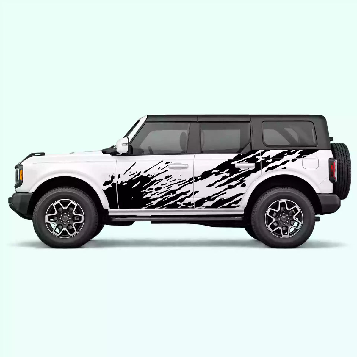 6th Gen Ford Bronco Mud Splash Side Decals Vinyl Graphics Kit Black