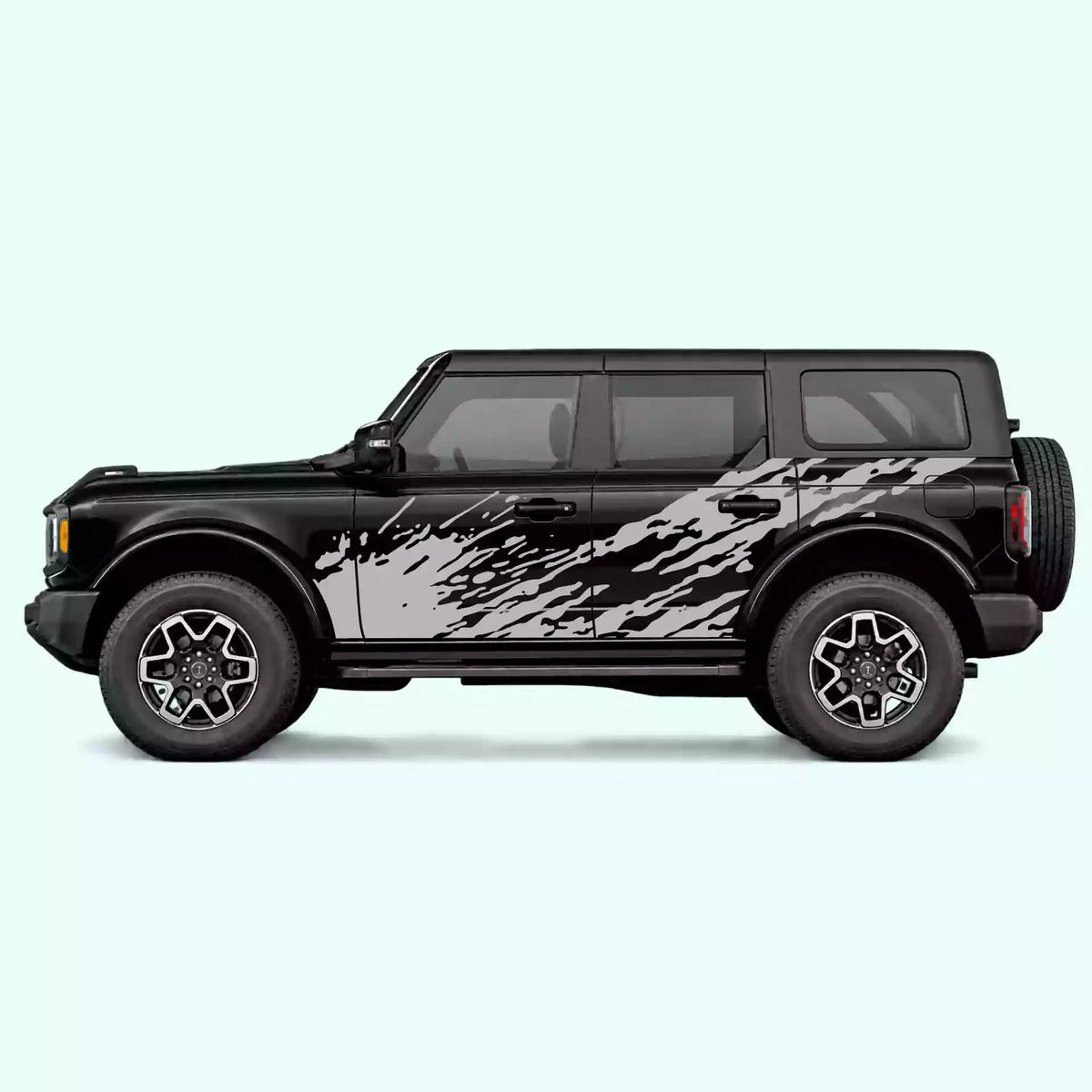 6th Gen Ford Bronco Mud Splash Side Decals Vinyl Graphics Kit Gray