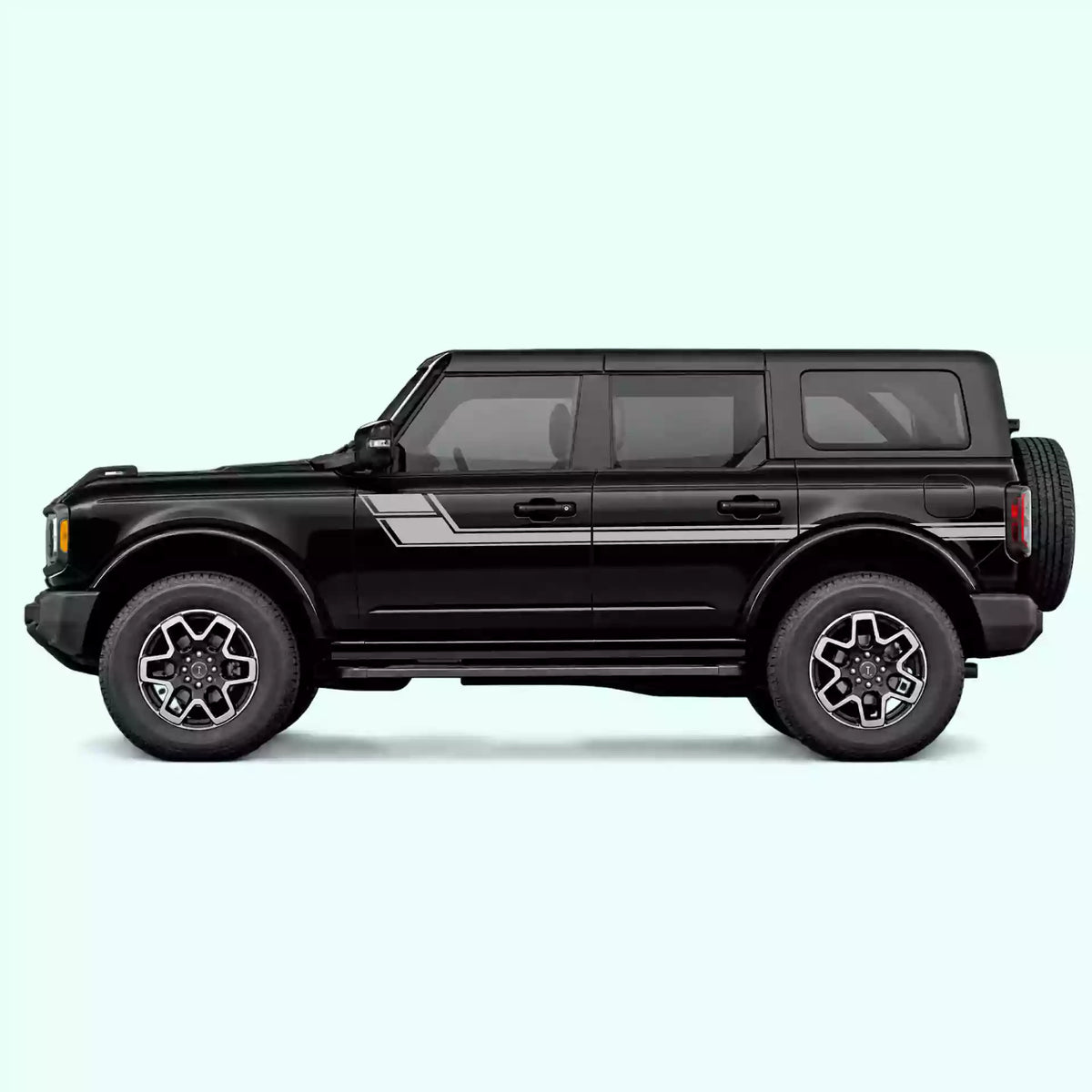 6th Gen Ford Bronco Side Stripes Vinyl Graphics Kit Gray
