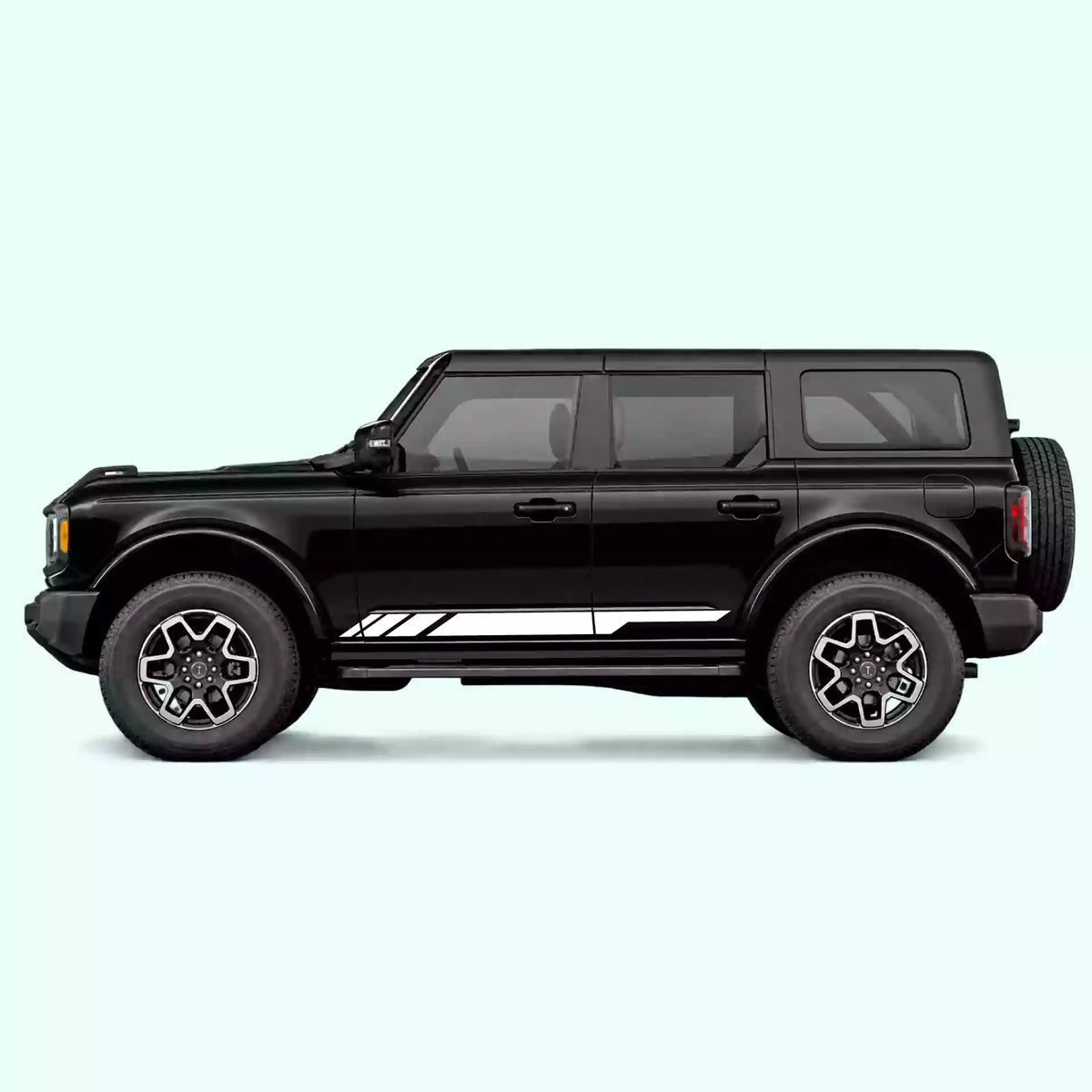 6th Gen Ford Bronco Side Stripes Vinyl Graphics Kit White