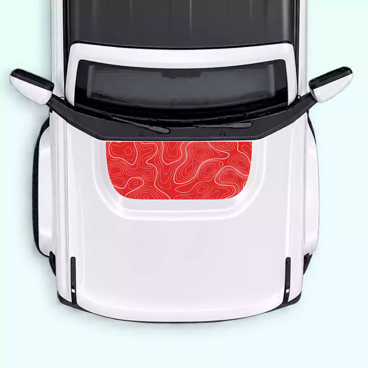 6th Gen Ford Bronco Topographic Map Hood Decal Vinyl Graphics Kit Red