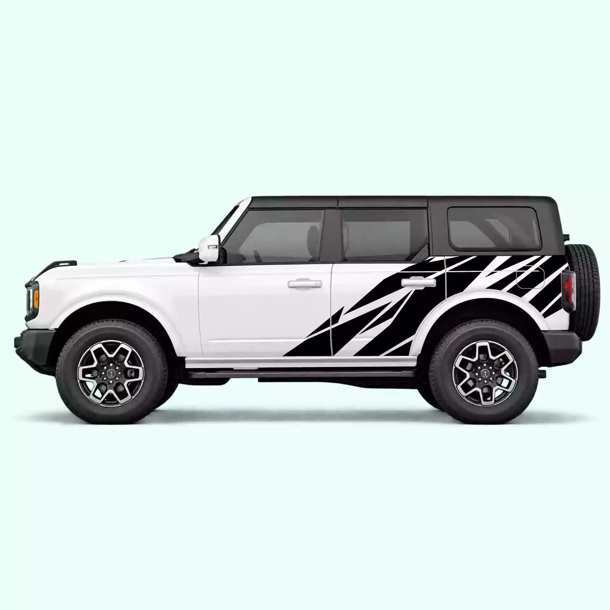 6th Gen Ford Bronco Warlord Side Decals Vinyl Graphics Kit Black