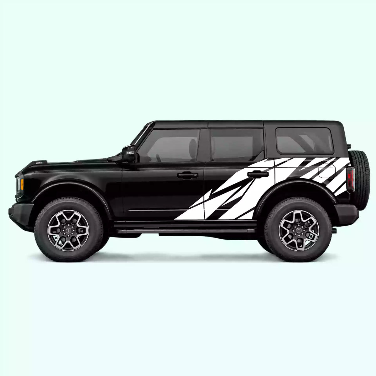 6th Gen Ford Bronco Warlord Side Decals Vinyl Graphics Kit White