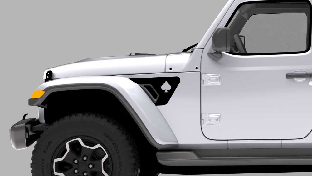 Jeep Wrangler JL/JLU Ace Spade Fender Vent Decal | JK Pro Stickers