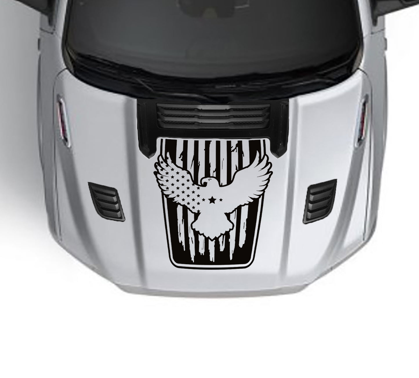 American eagle flag performance hood graphics for dodge ram 1500 2019 to 2023 models black