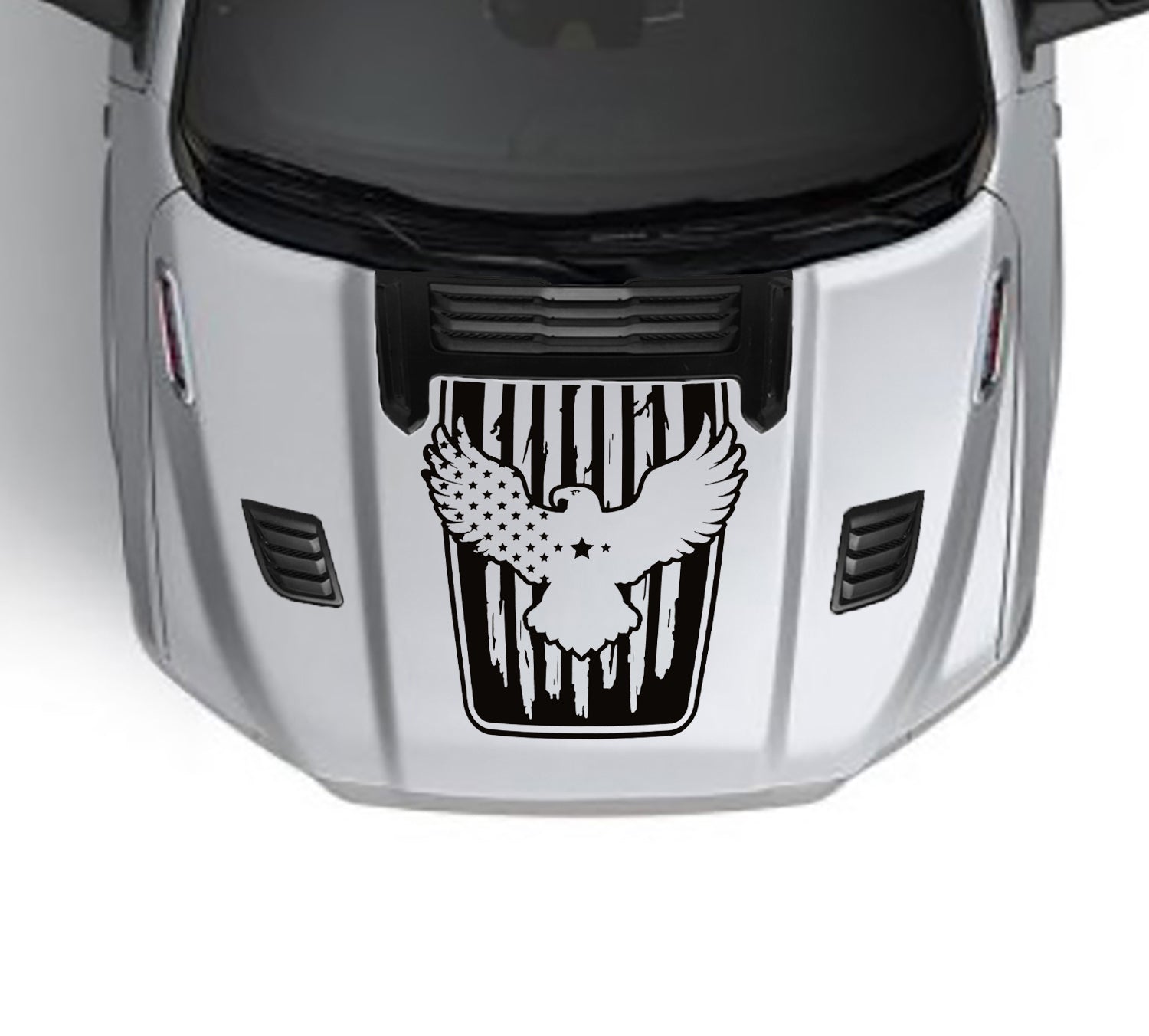 American eagle flag performance hood graphics for dodge ram 1500 2019 to 2023 models black