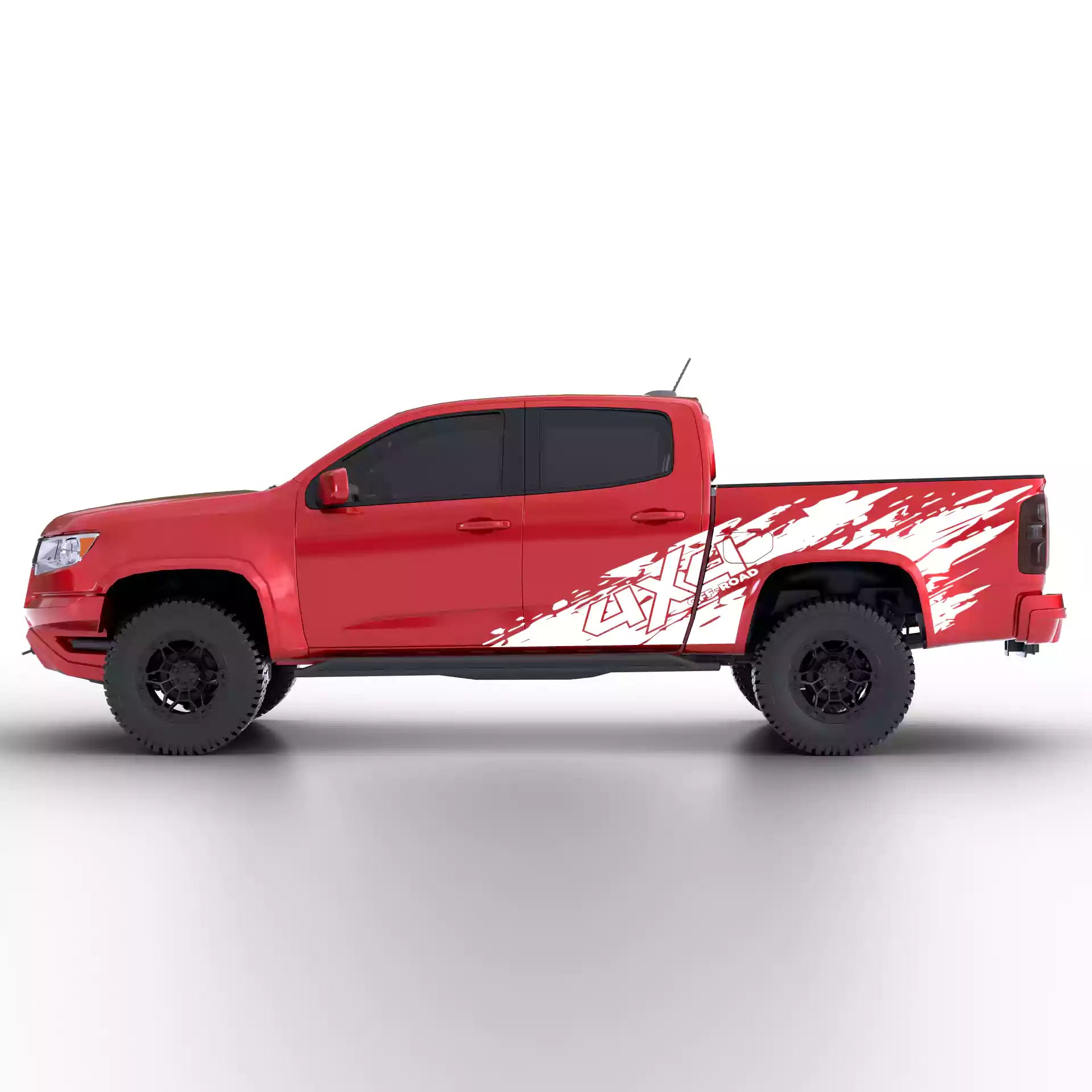 2015-2022 Chevrolet Colorado 4x4 Mud Splash Side Decals Vinyl Graphics Kit White