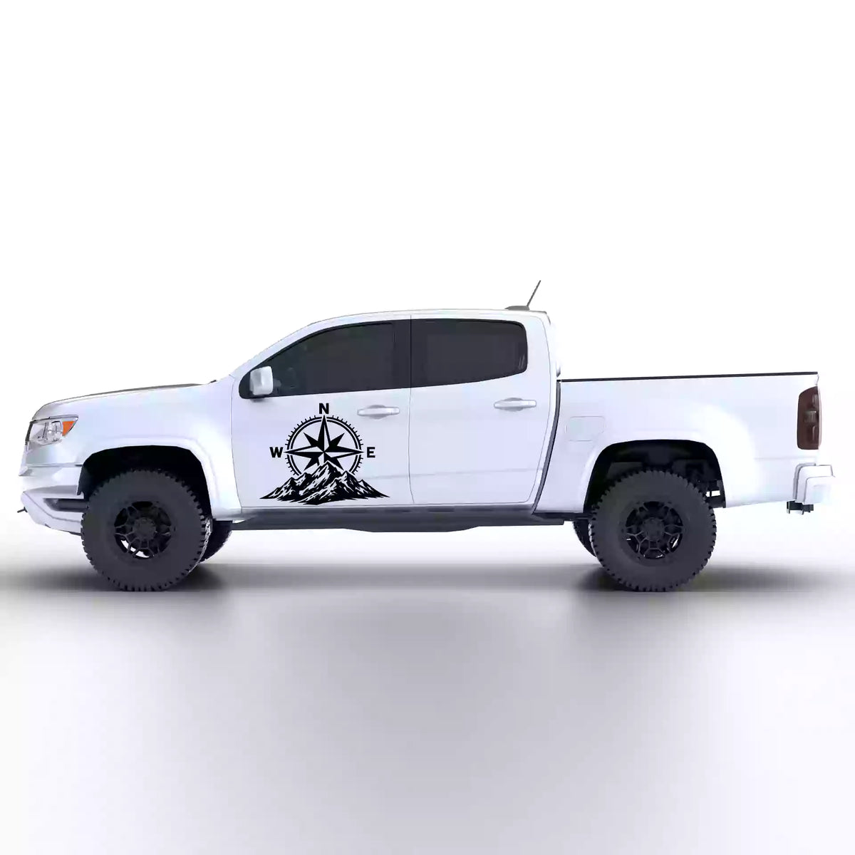2016-2022 Chevrolet Colorado Compass Side Decals Vinyl Graphics Kit Black