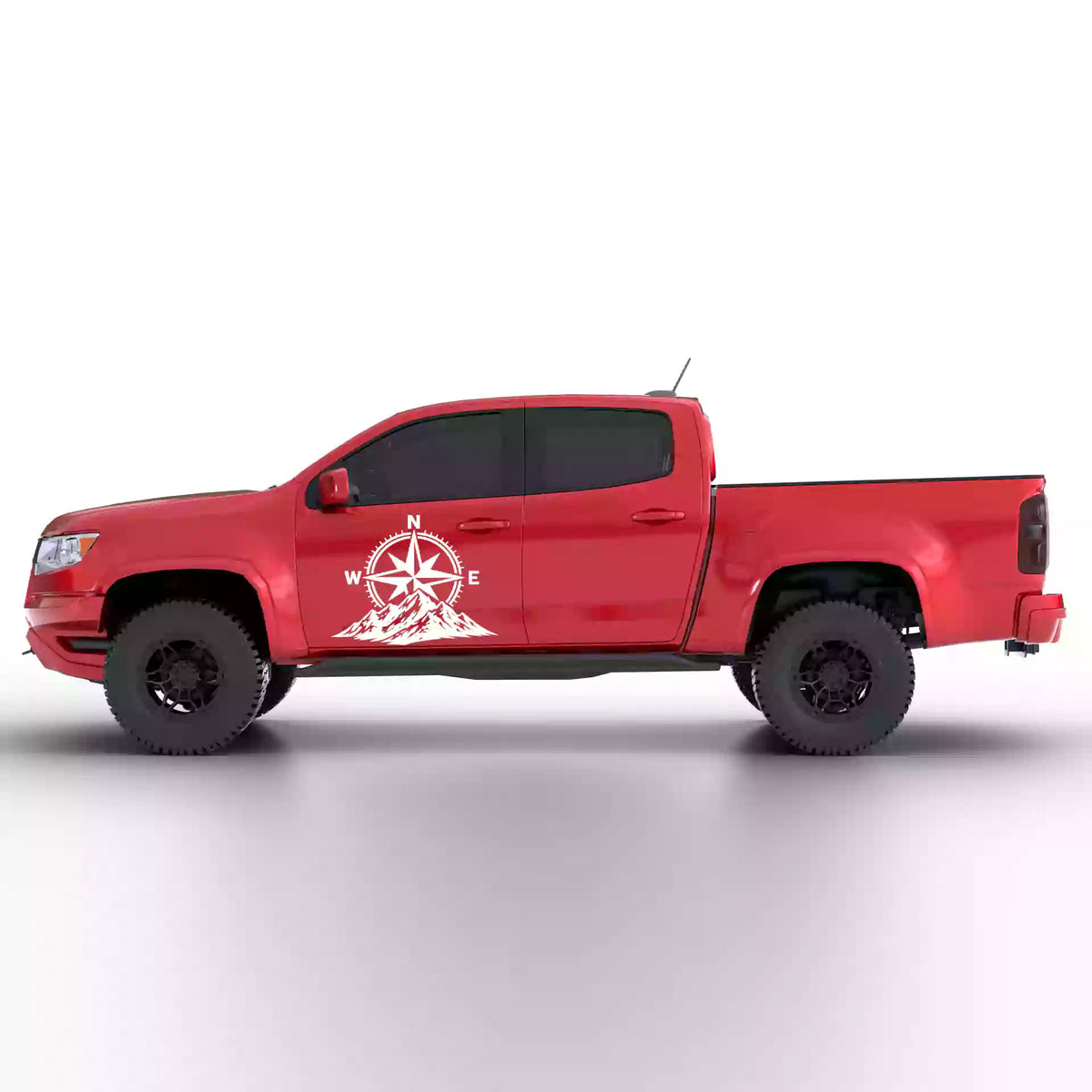 2016-2022 Chevrolet Colorado Compass Side Decals Vinyl Graphics Kit White