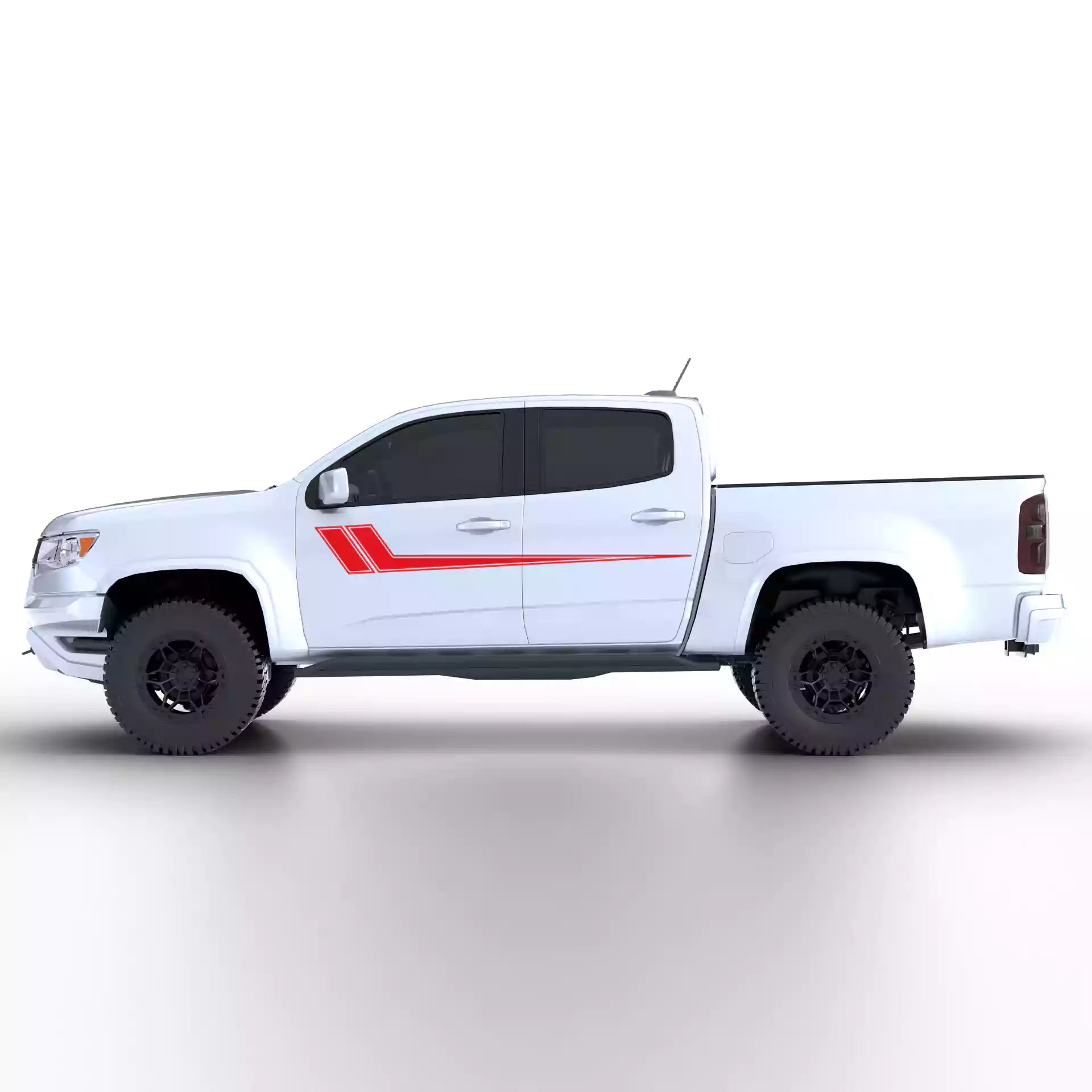 2015-2022 Chevrolet Colorado Hockey Side Stripes Vinyl Graphics Kit Red