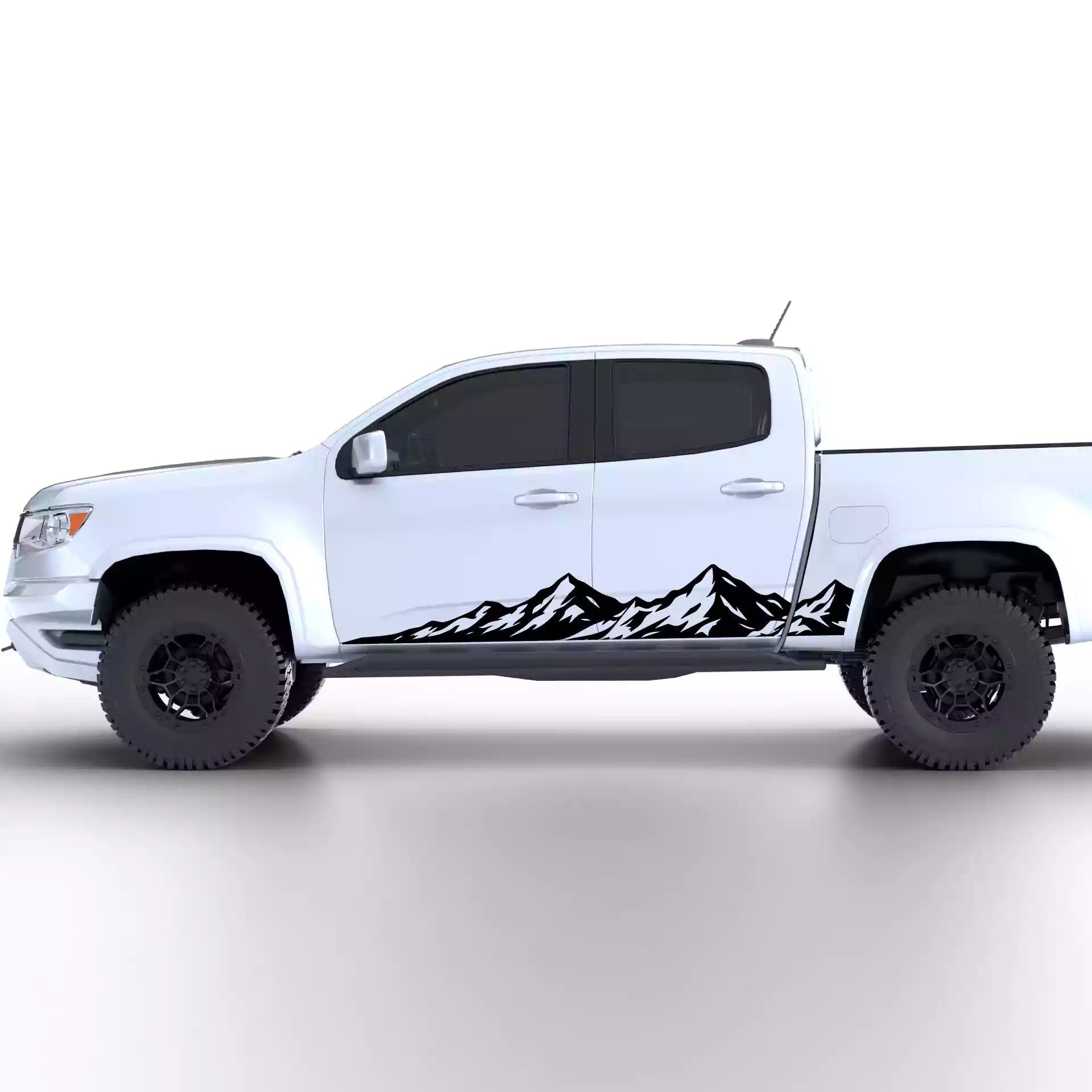 2015-2022 Chevrolet Colorado Peak Mountain Rocker Stripes Vinyl Graphics Kit Black