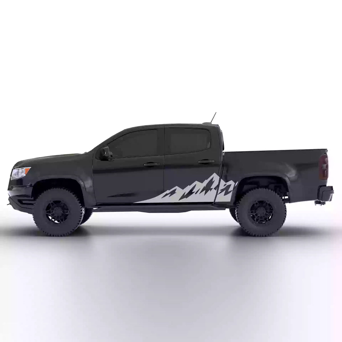 2016-2022 Chevrolet Colorado Mountain Side Decals Vinyl Graphics Kit Gray