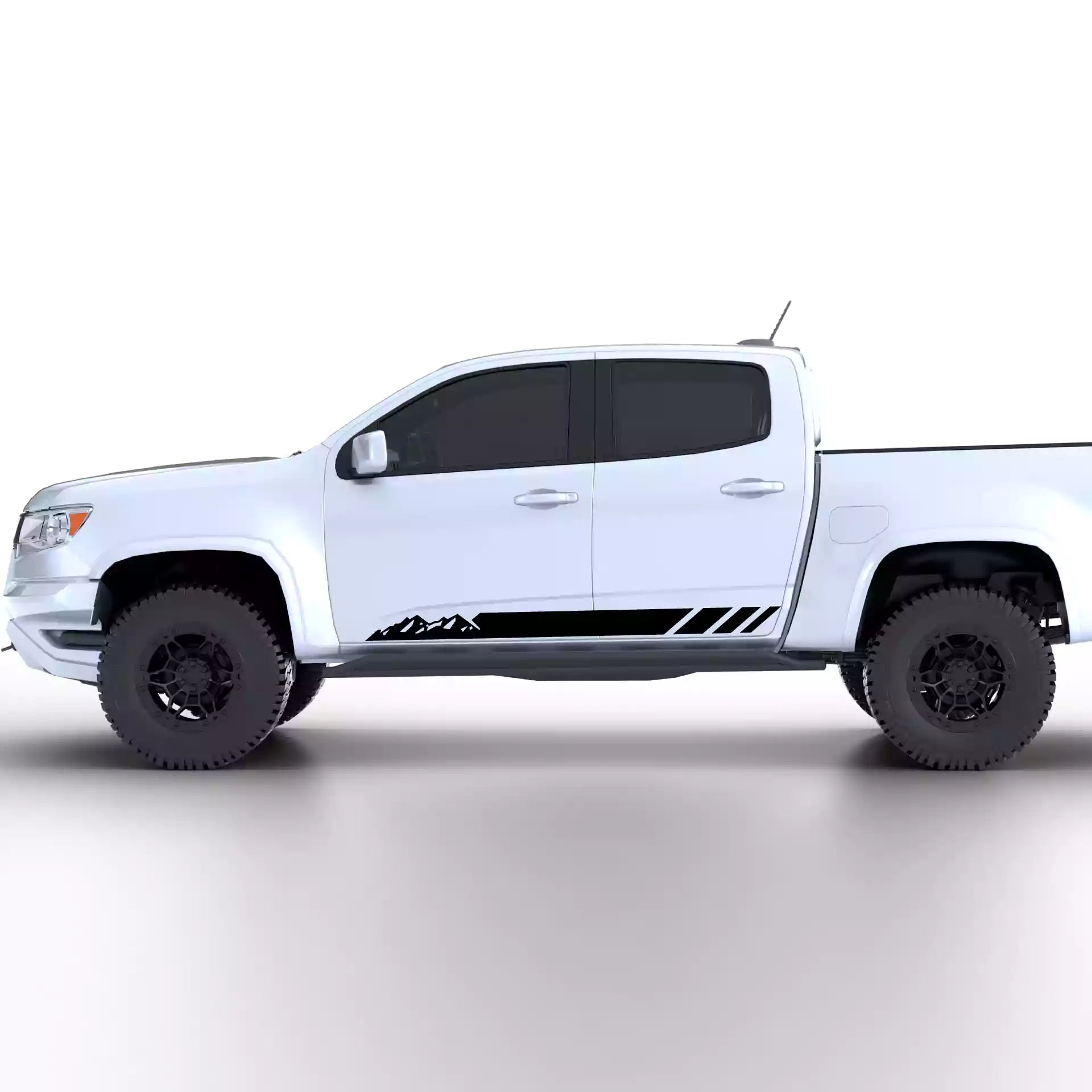 2015-2022 Chevrolet Colorado Mountain Side Stripes Vinyl Graphics Kit Black