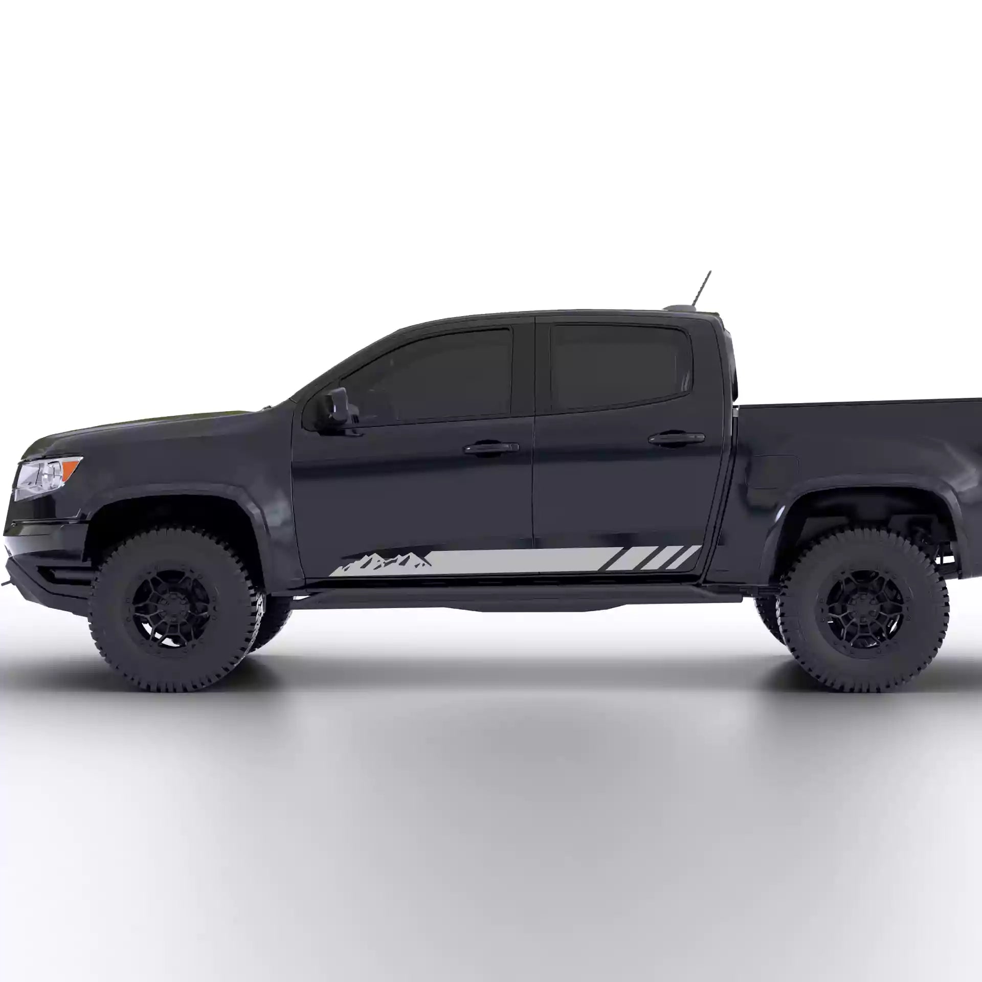 2015-2022 Chevrolet Colorado Mountain Side Stripes Vinyl Graphics Kit Gray