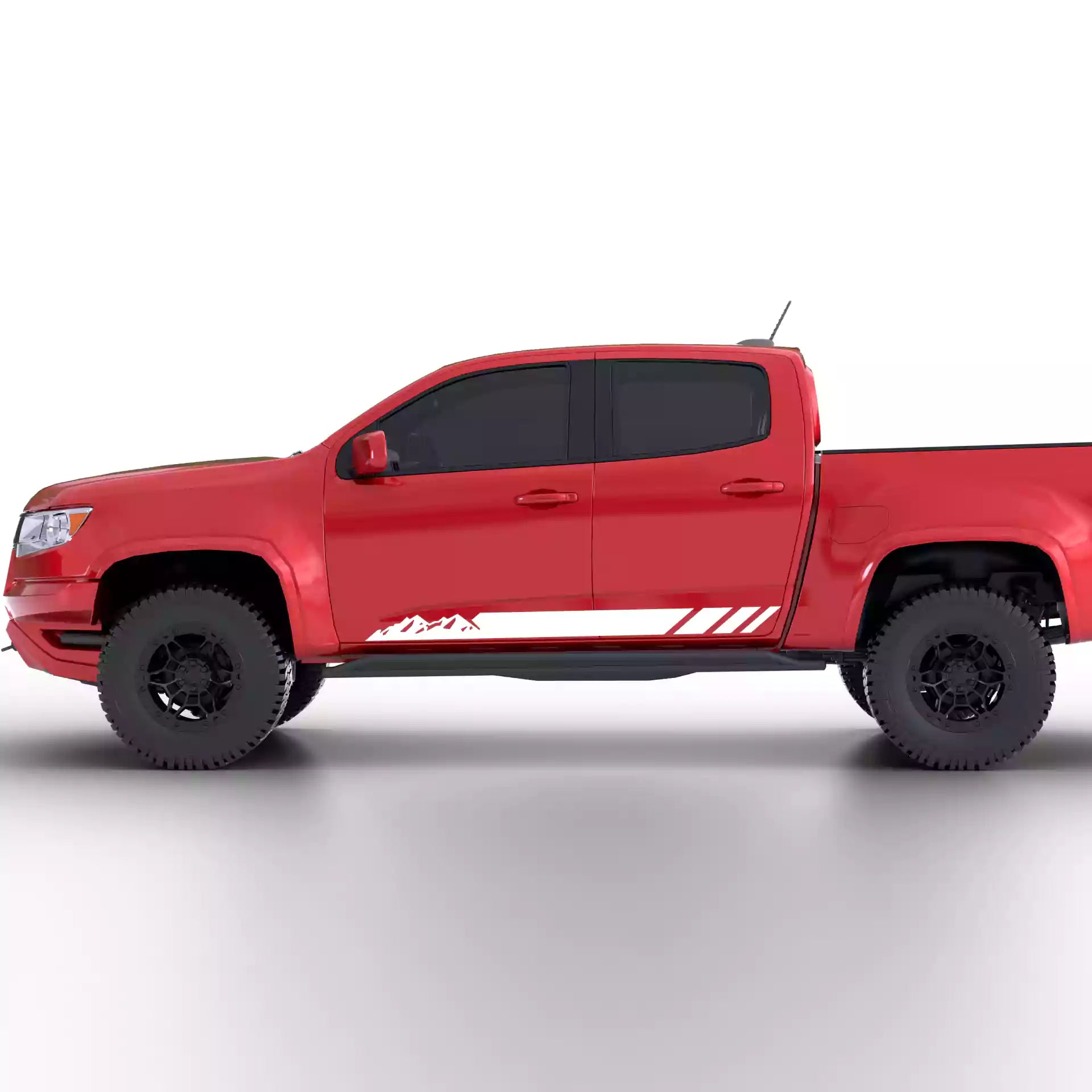 2015-2022 Chevrolet Colorado Mountain Side Stripes Vinyl Graphics Kit White